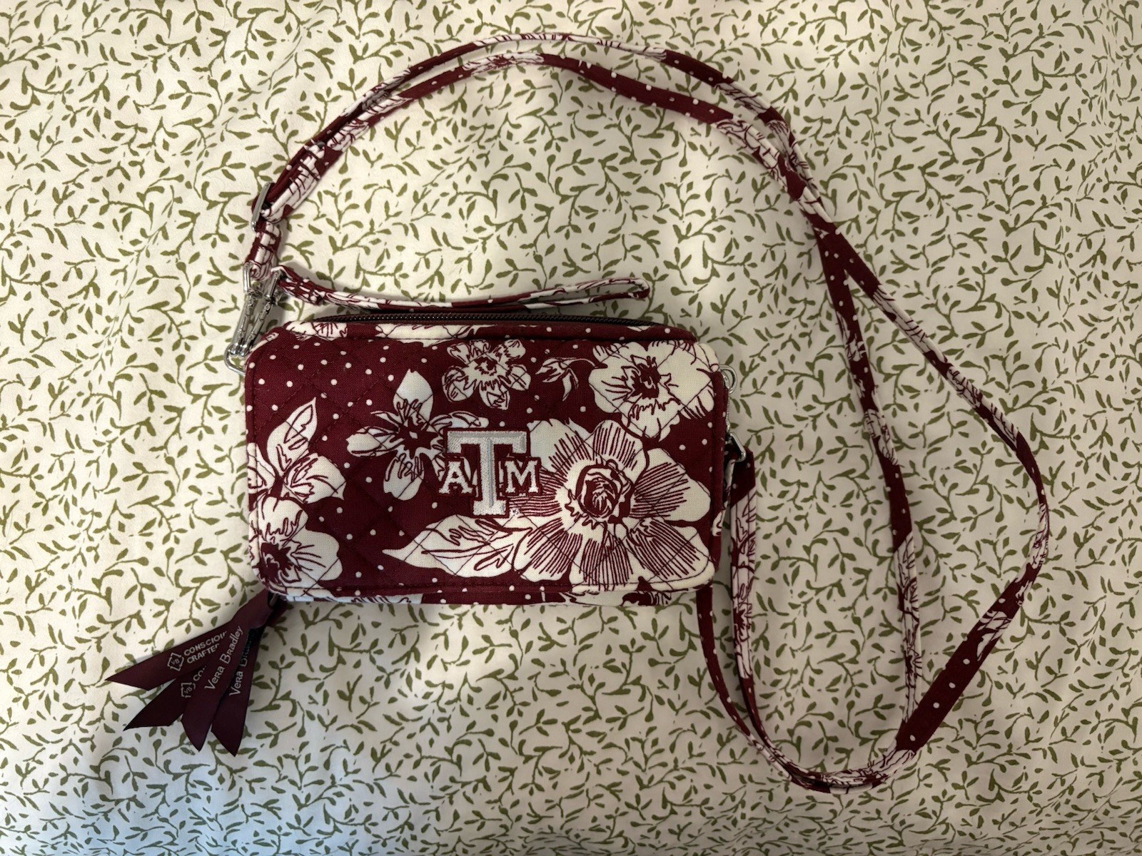 Vera Bradley Texas A&M Burgundy/White Crossbody/Wristlet