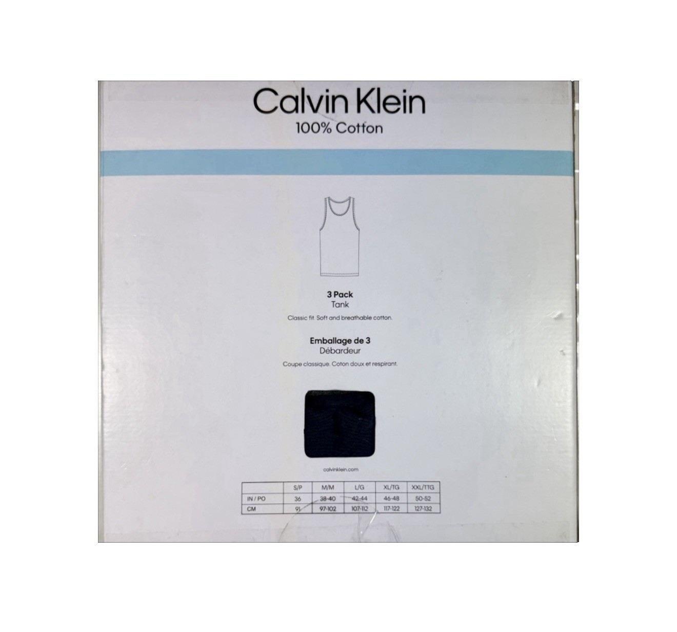 NWT. Calvin Klein. 3 Pack. Cotton Classic A-Shirt. Tank. Multi. MSRP $42.50