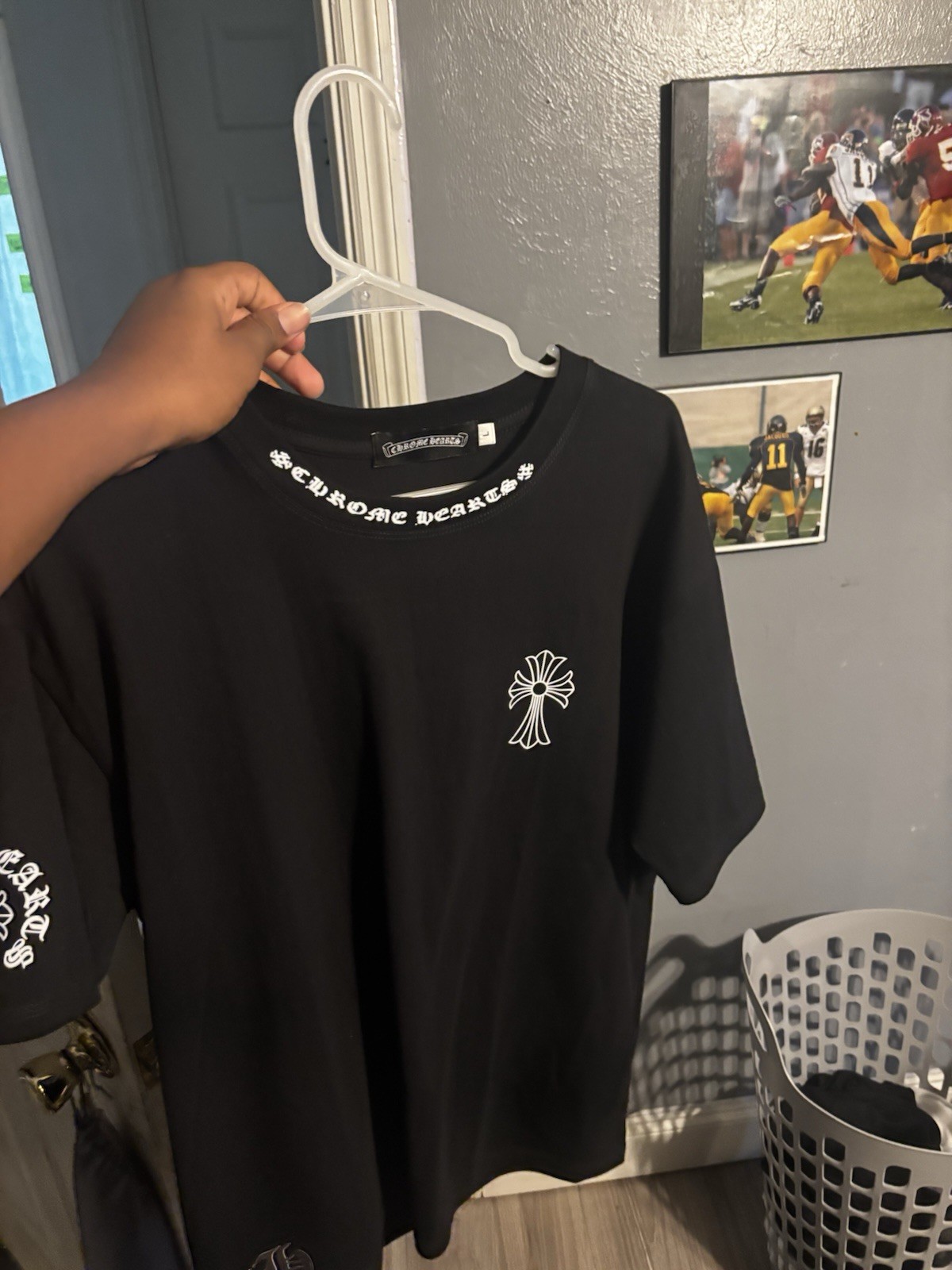 Chrome Hearts Men’s Black Graphic Logo Crew Neck Short Sleeve T-Shirt Size L