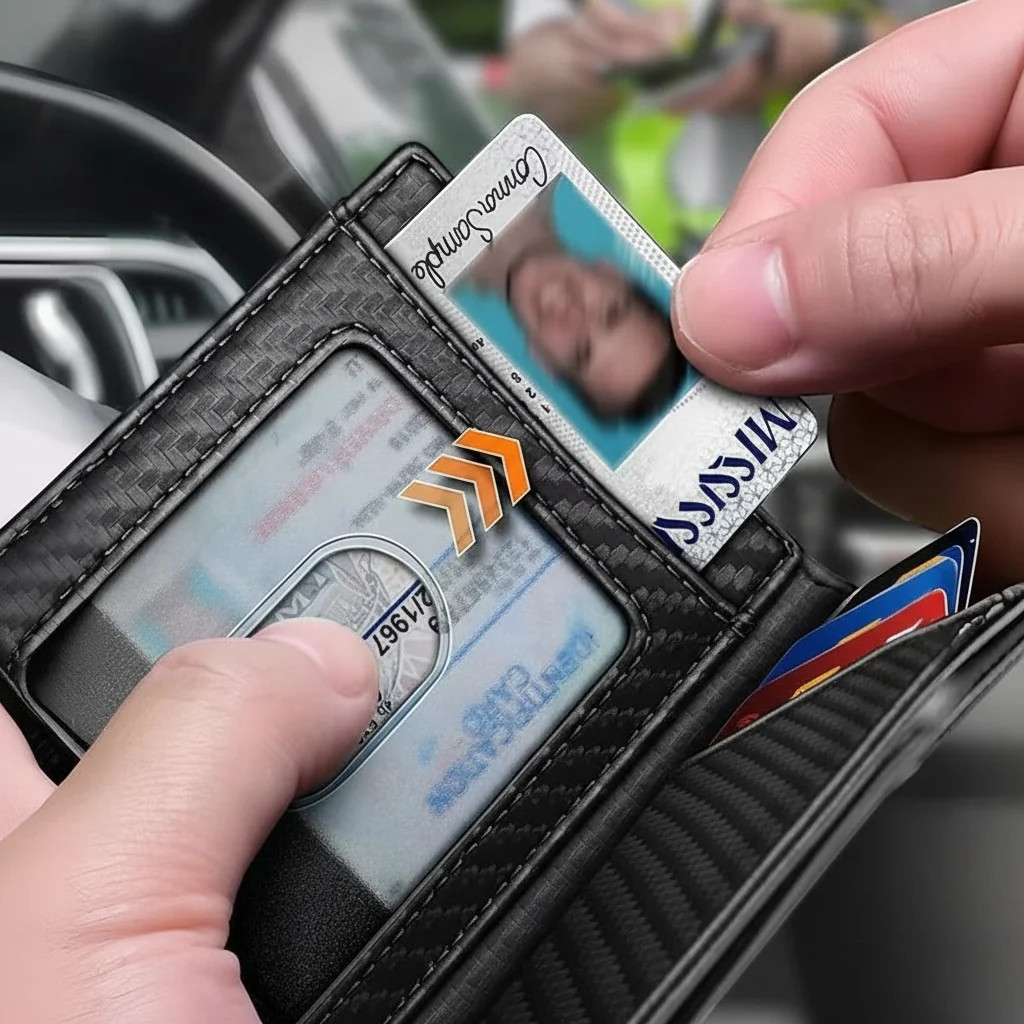 Men’s RFID Leather Wallet Ultra Slim Bifold with ID Window & Card Holder