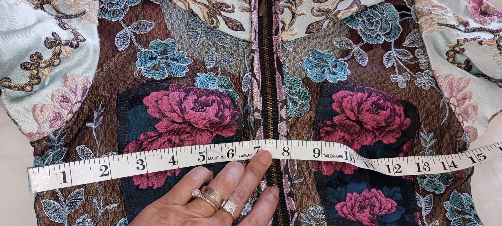 Byron Lars 2P Petite Floral Brocade Sheath Dress Belted Zip Scoop Knee