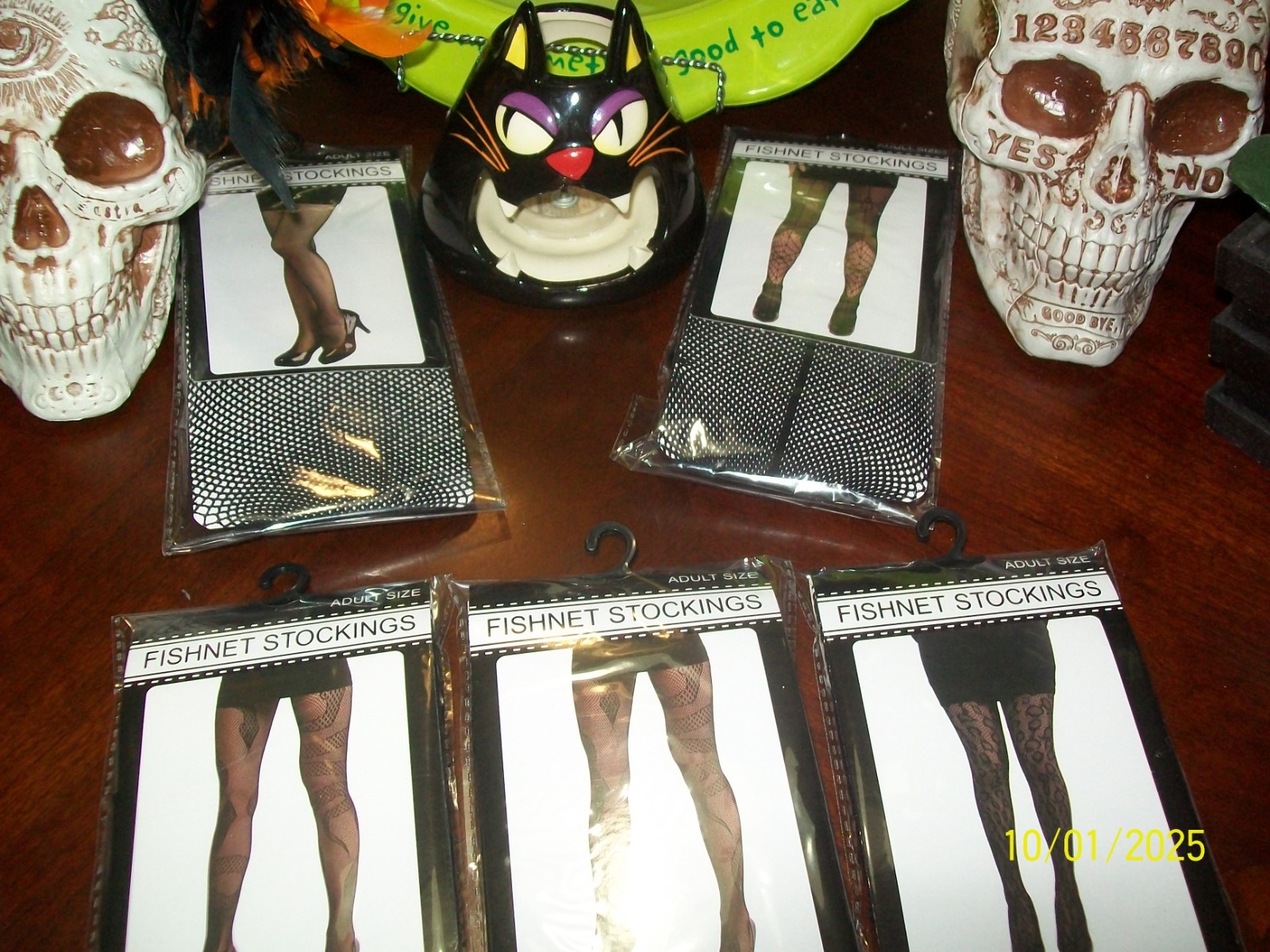 NWT ~ Mardi Gras Lot 8 pack Assorted Adult Fishnet Stockings By Regents