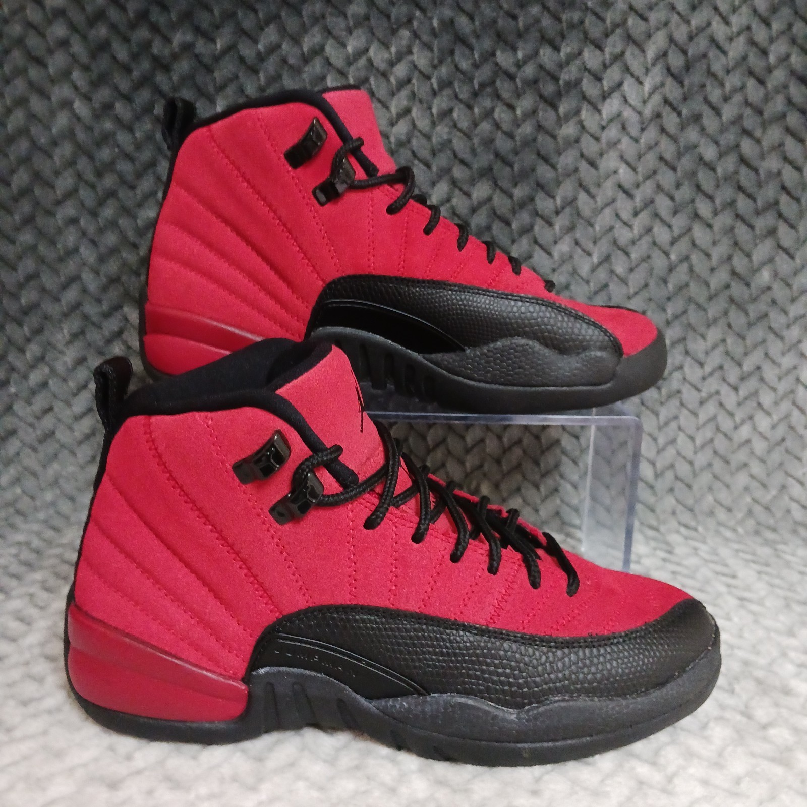 Air Jordan 12 Retro GS Reverse Flu Game Varsity Red Black Sneakers Shoes Sz 4.5Y