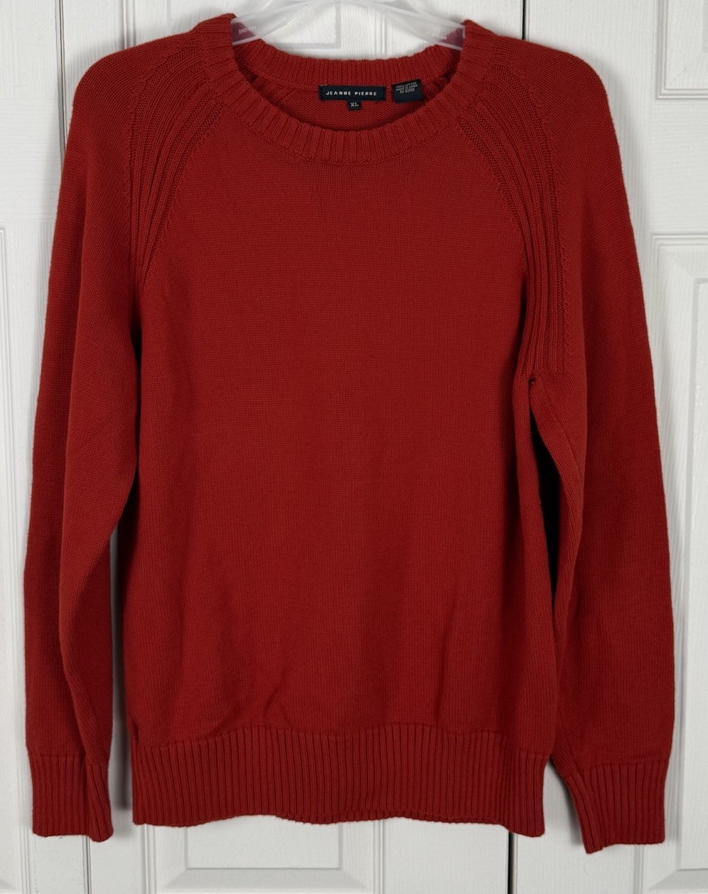 Jeanne Pierre Women’s Sweater Size XL Red Long Sleeve Pullover Knit Casual Comfy