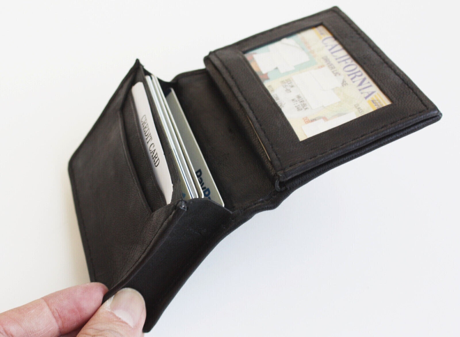 Rfid Mens Slim Front Pocket Wallet Genuine Leather Bifold Id/credit Card Holder