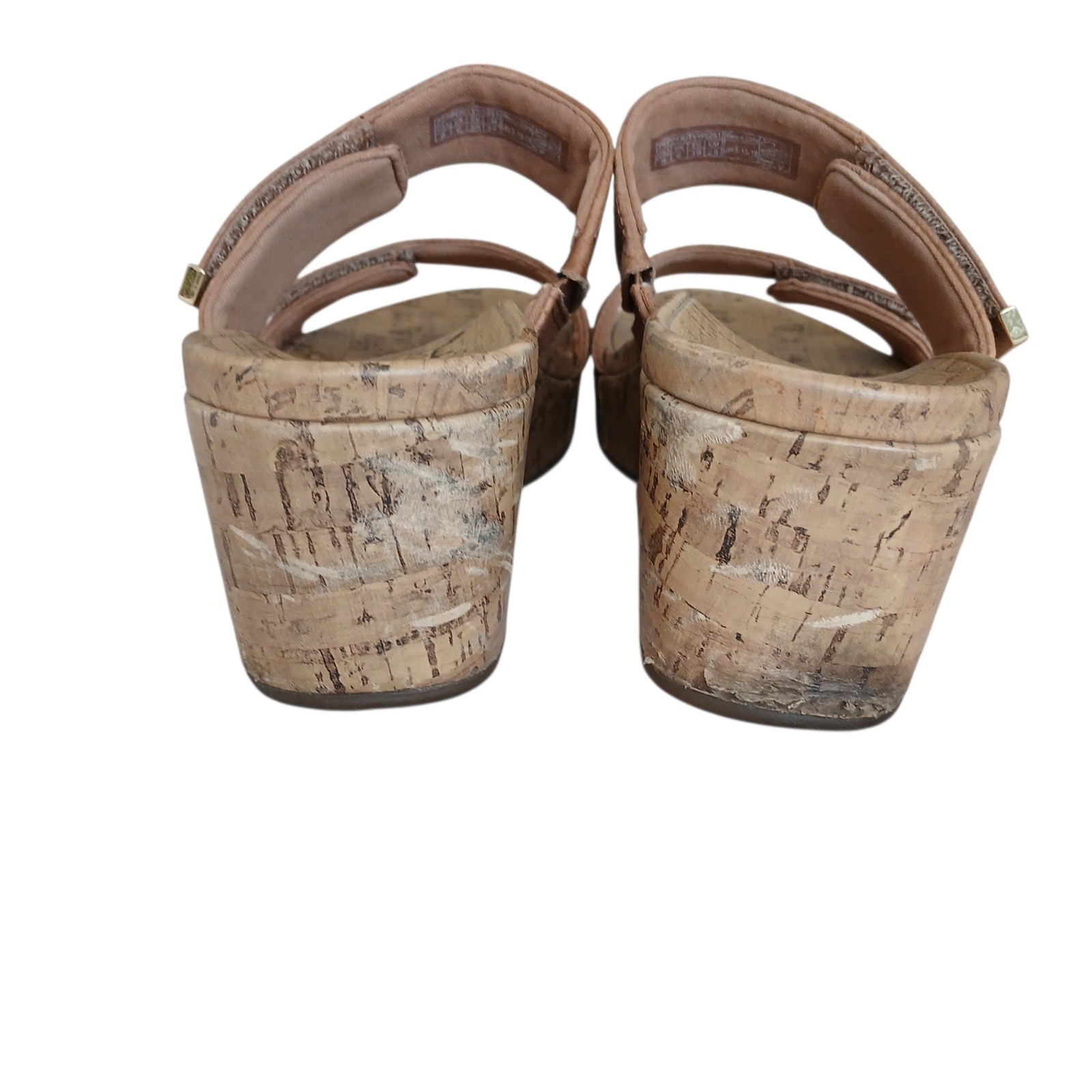 VIONIC Pepper Wedge Snakeskin Embossed Leather Sandals Women’s 8 Tan Comfort
