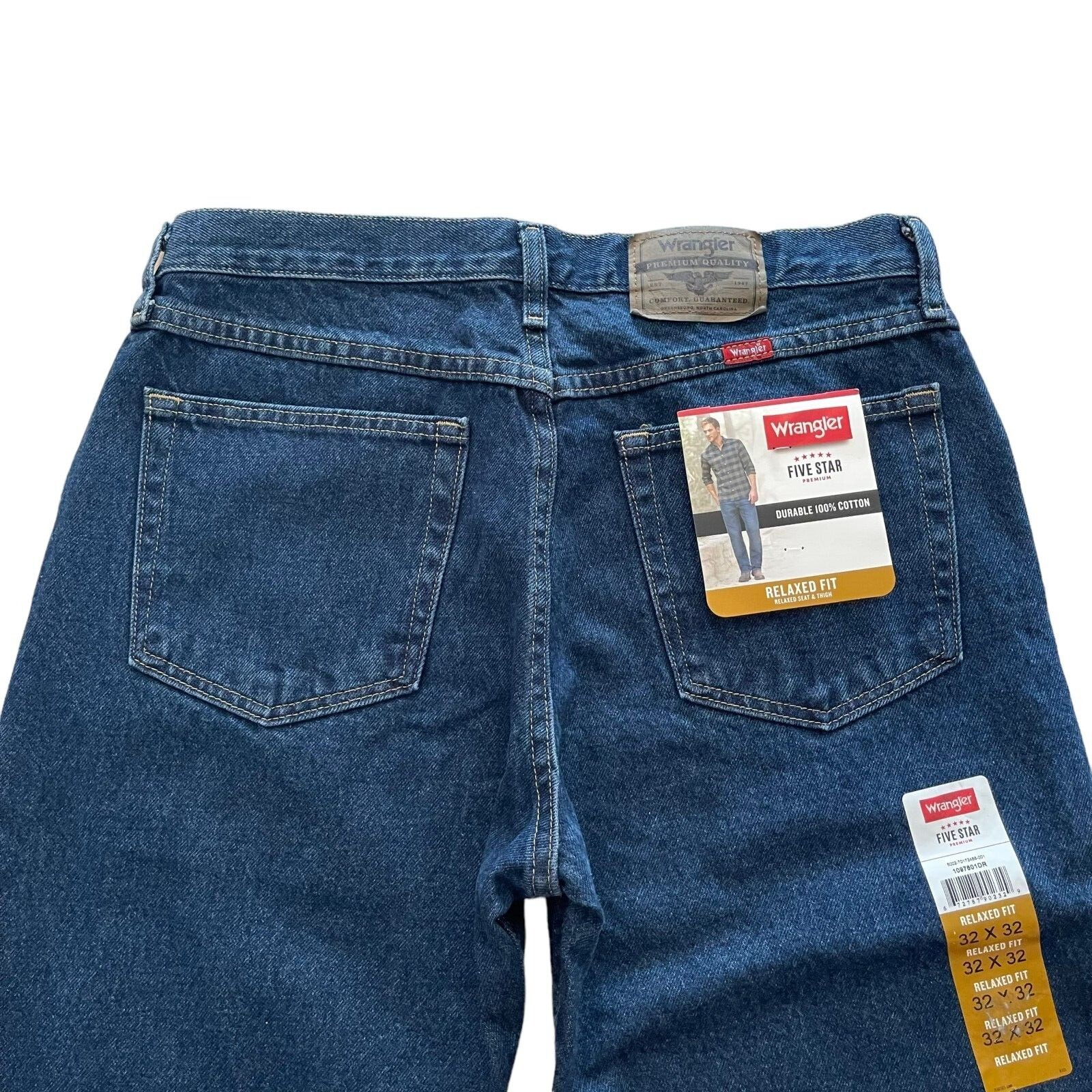 Wrangler Men’s Five Star Premium Denim Straight Relaxed Fit Jeans Big and Tall