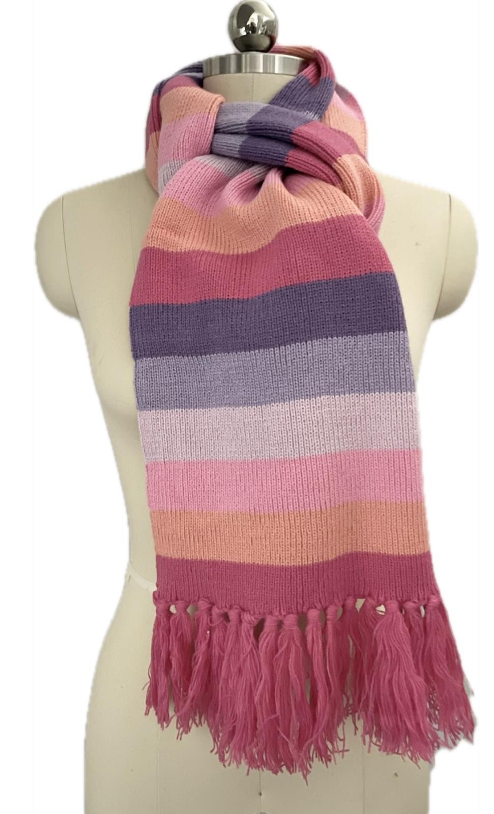 AQUA Women’s KNIT MULTI STRIPE SCARF O/S NEW $88 JAF22AQ075