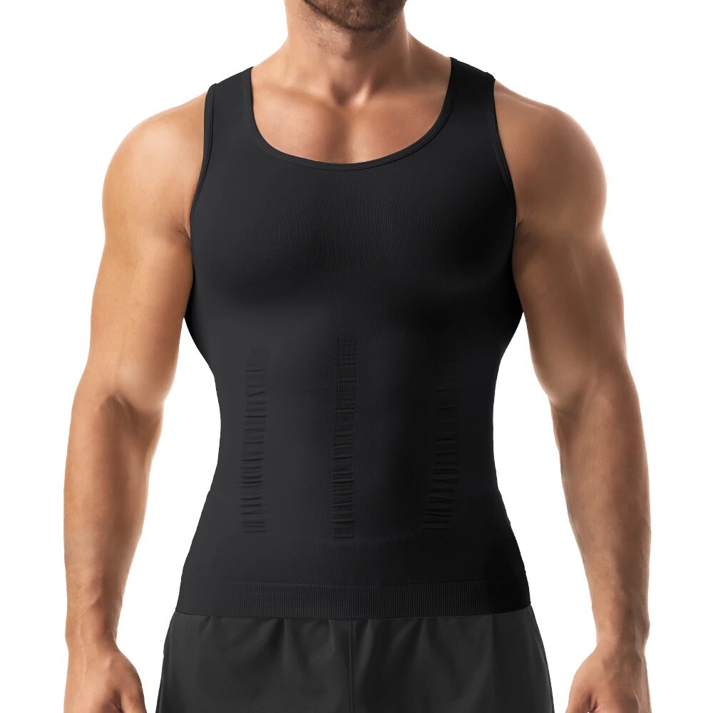 Mens Body Slimming Belly Control Shaper Vest Tank Tops Shirt Shapewear Underwear