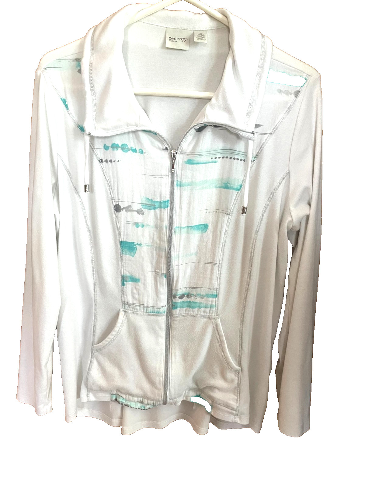 Zenergy by Chico’s Jacket White Casual/Athletic Jacket – Size 2 (Large or S-12)