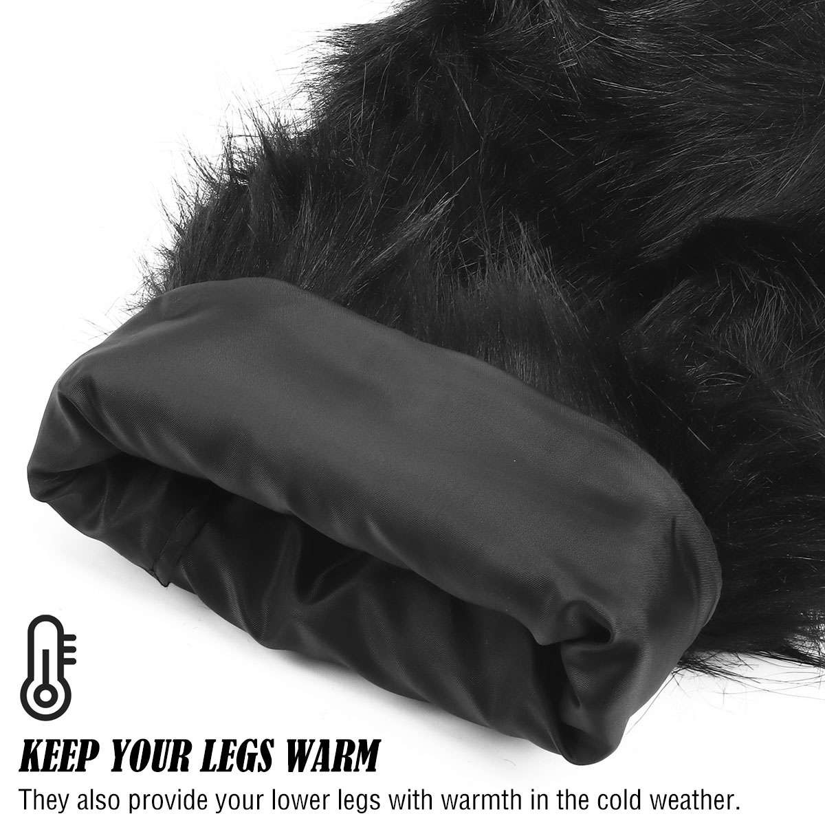 Leg Warmers Winter Womens Boot Covers Furry Solid Co Faux Fur Soft Foot Sleeve