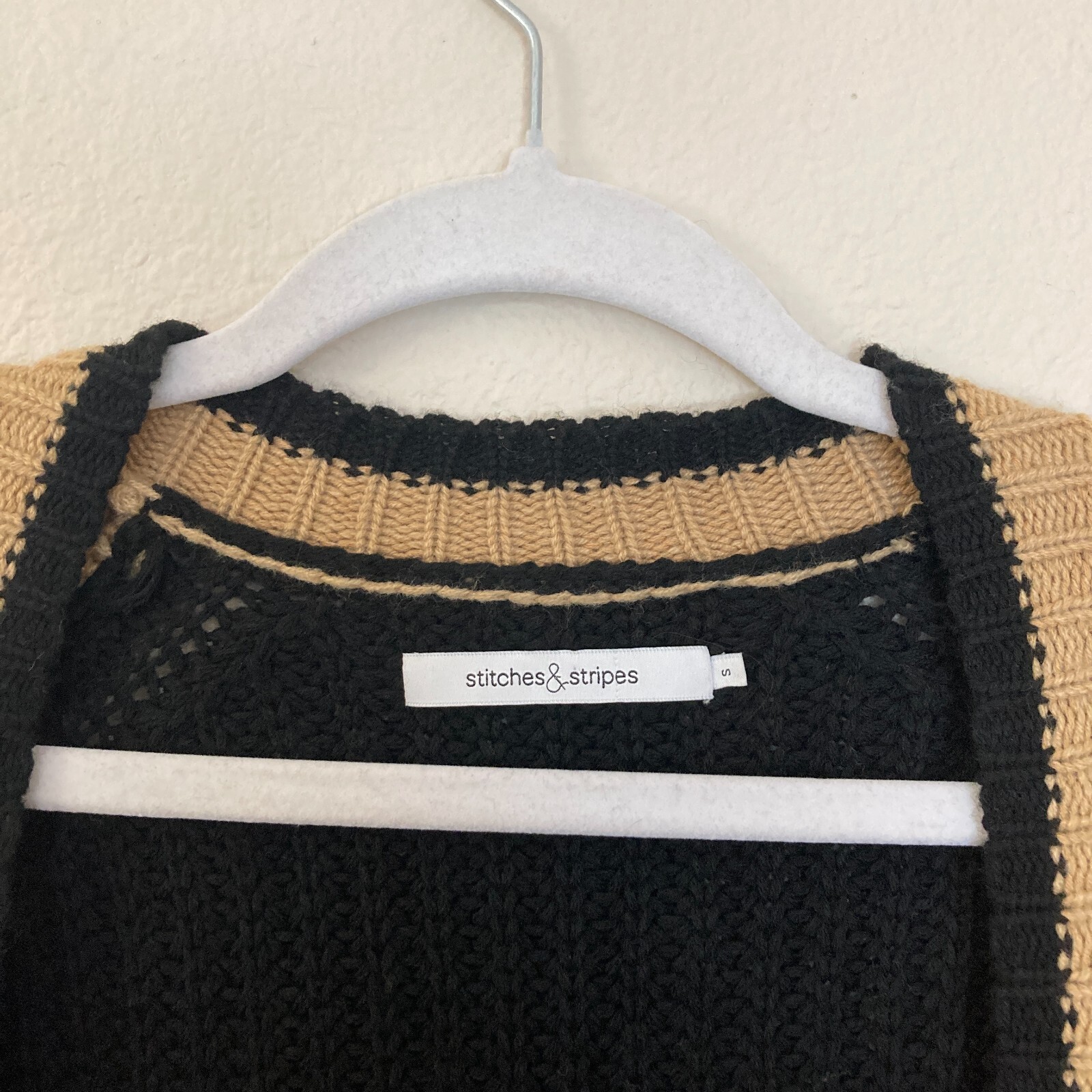 Stitches and Stripes Knit Open Front Cardigan Sweater Size Small