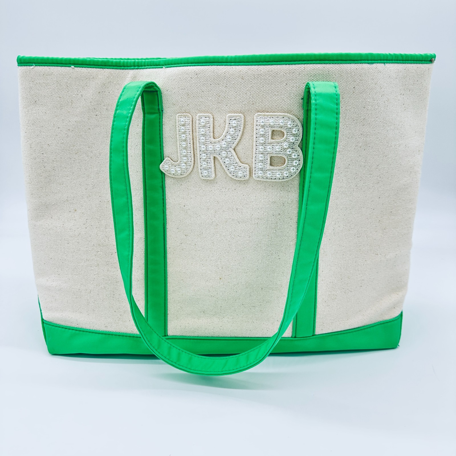 Stoney Clover Lane Canvas & Nylon Shopper Tote Natural Green