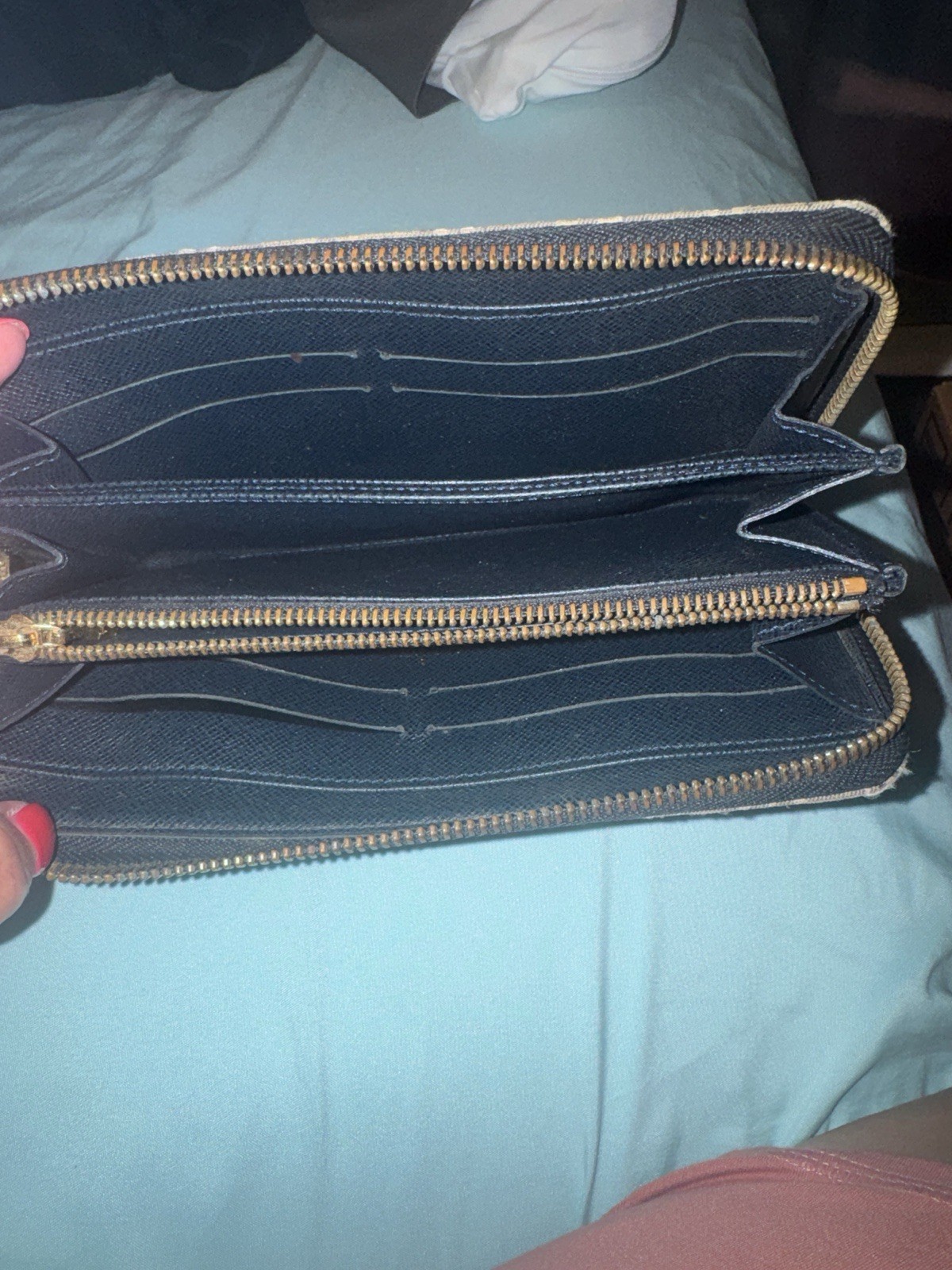 Louis Vuitton DENIM Monogram Zip-Around Wallet w/ Card Slots & Coin Pocket