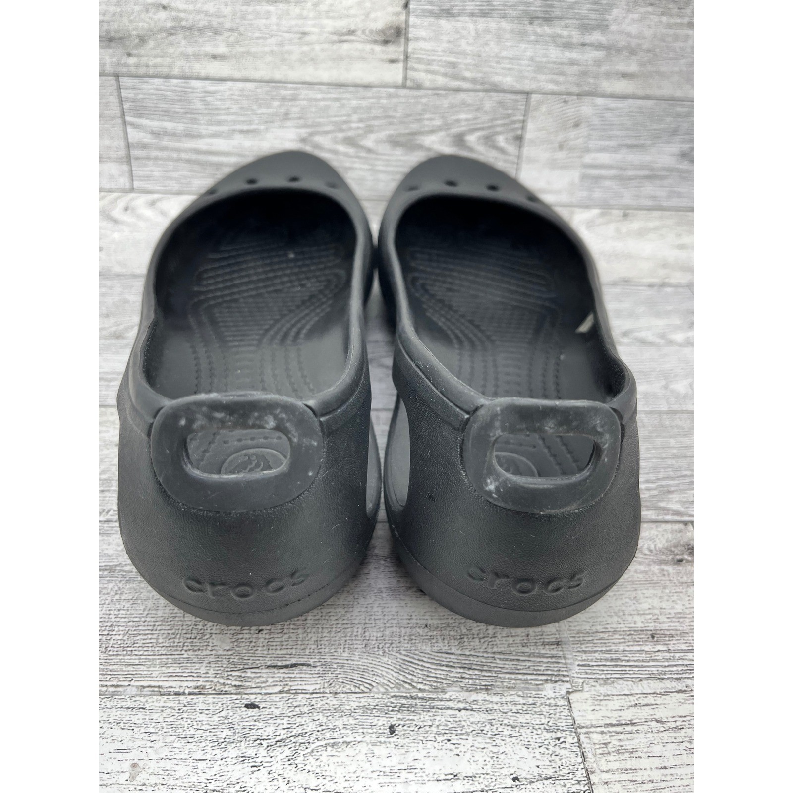 Crocs Kadee Women Black Ballet Flats Comfort Slip On Shoes Size 8 11215