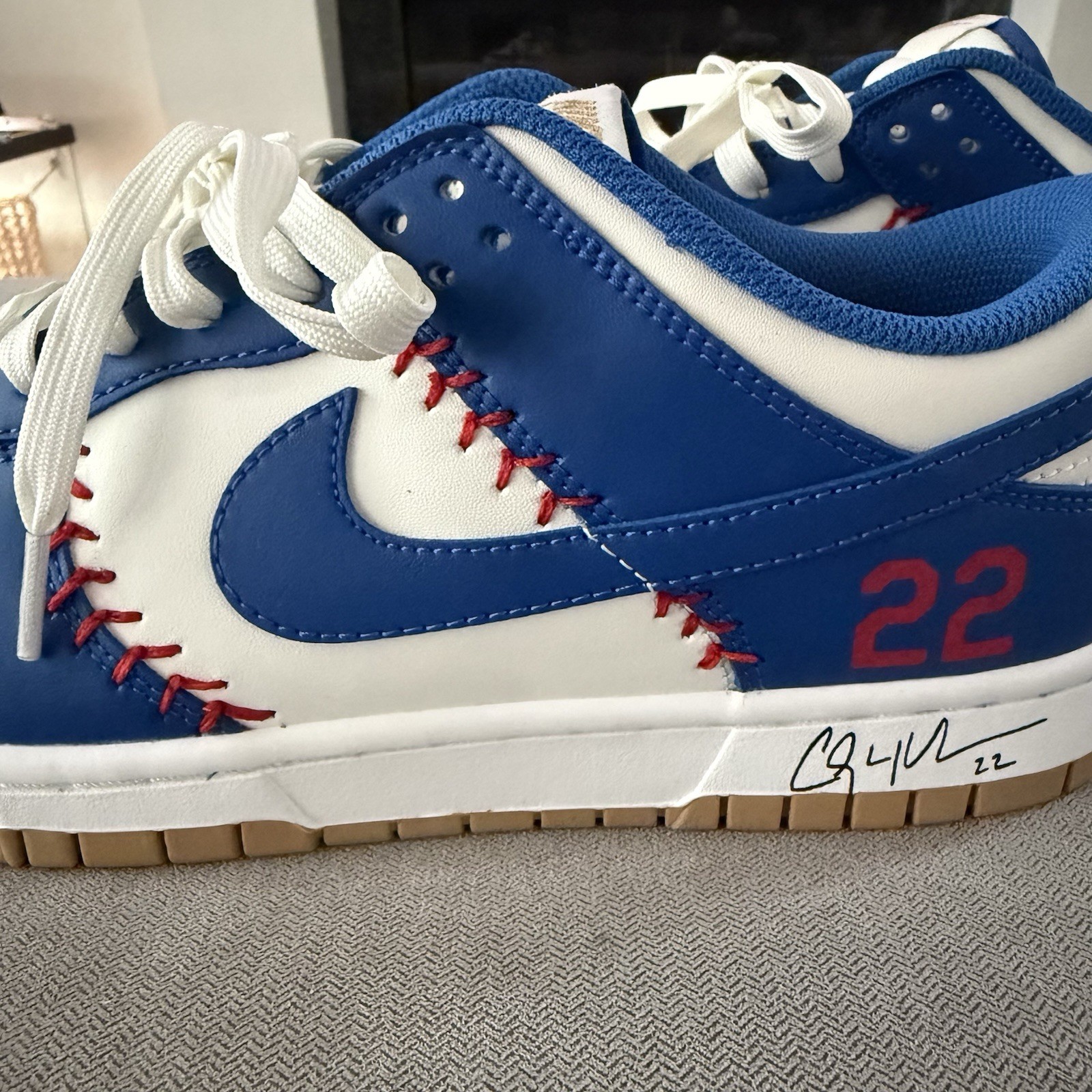 Nike SB Dunk Low LA Dodgers Custom Design Clayton Kershaw #22 Men’s Size 10.5