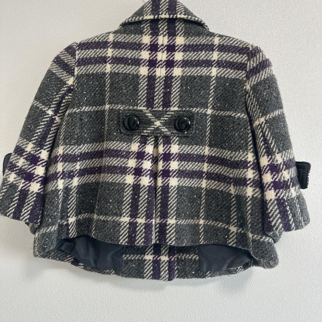 Burberry Check Coat Purple Short Length Size 38