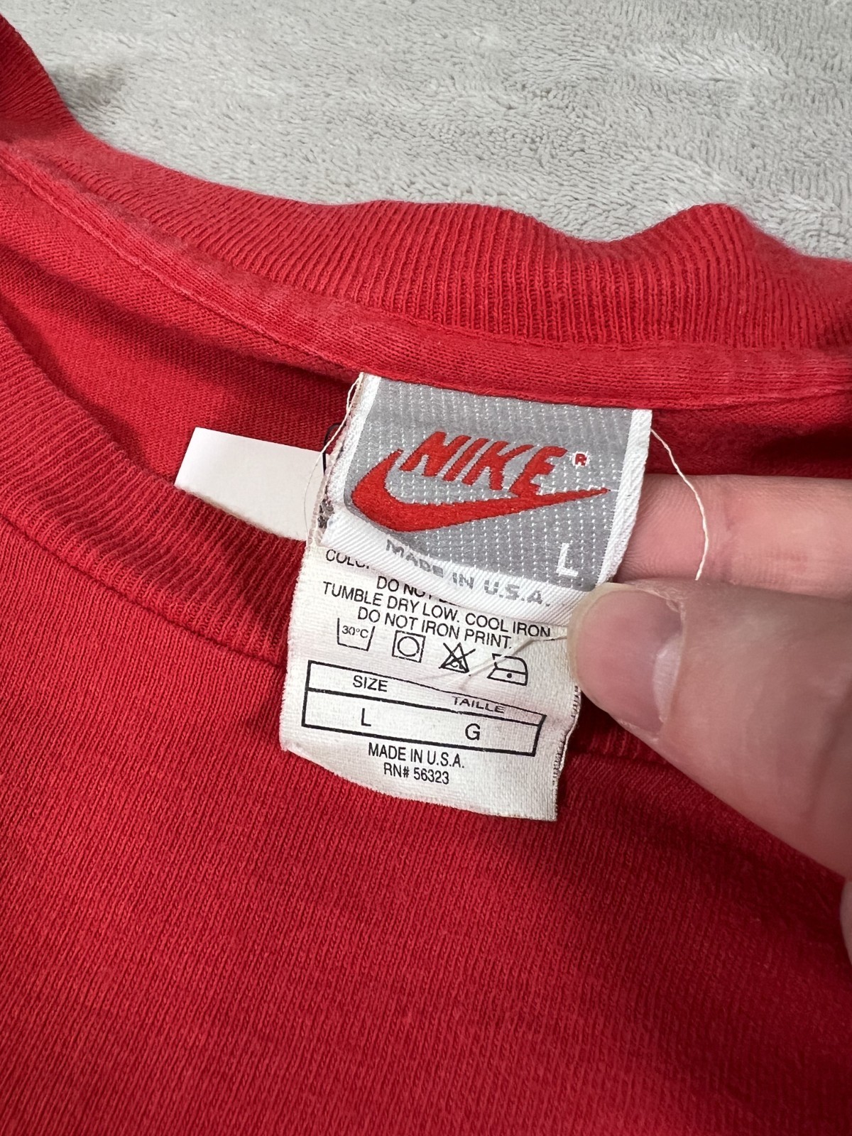 Vintage 90s Nike Michael Jordan T-Shirt Mens Large Red Single Stitch Chicago VTG
