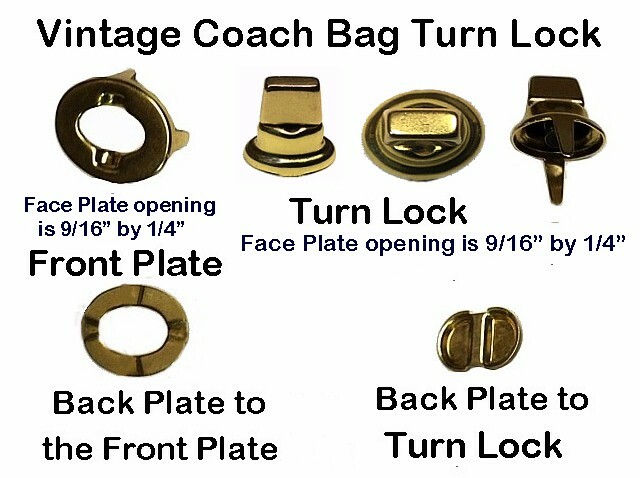 Turn Lock Coach Purse Hand Bag Old Style Replacement Part Solid Brass Finish