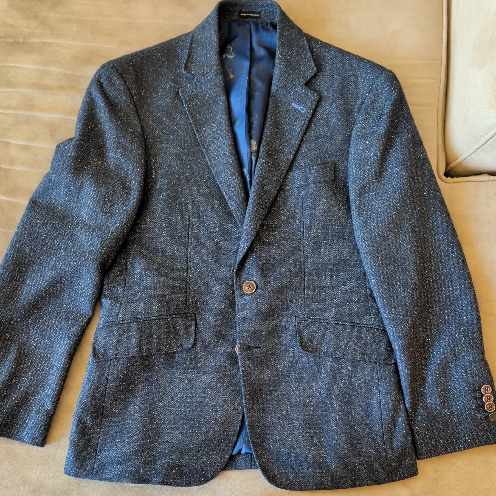 Joseph Abboud Blue Textured Blazer 36S