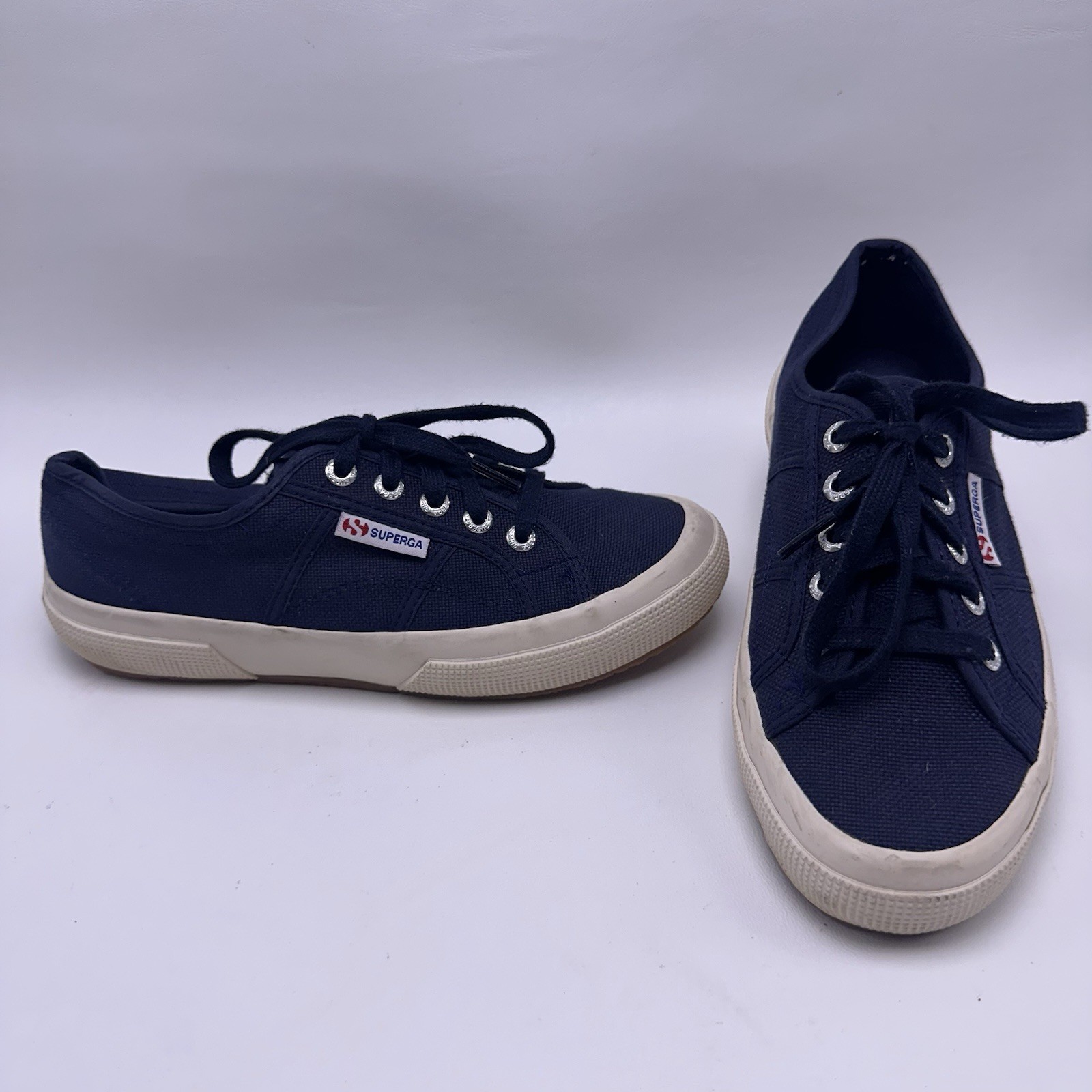 Superga 2750 Cotu Classic Navy Blue Canvas Sneakers Men 5.5 Women 7 EU 37.5