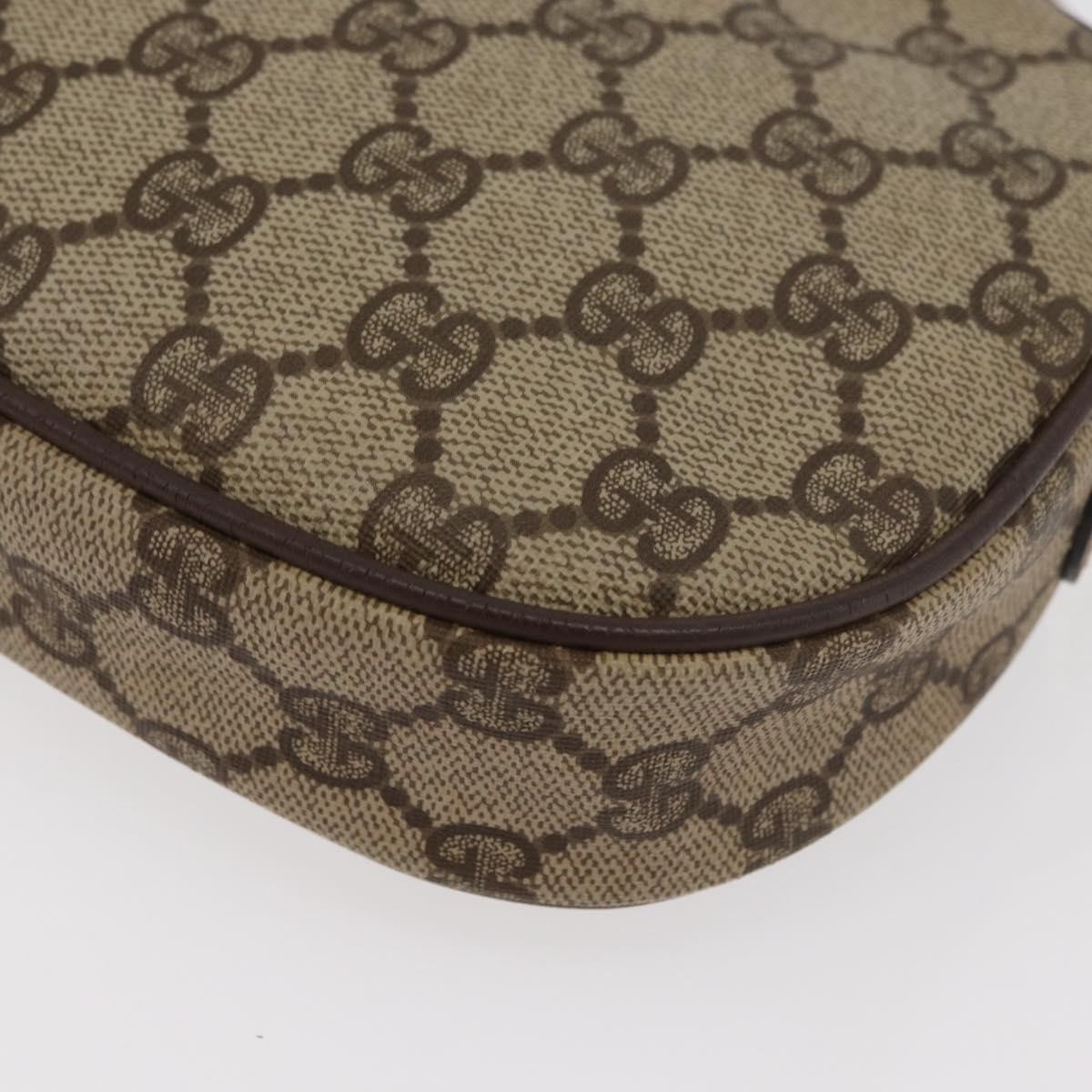 GUCCI GG Supreme Web Sherry Line Bag PVC Beige Gold 007 58 6112 Auth 176401