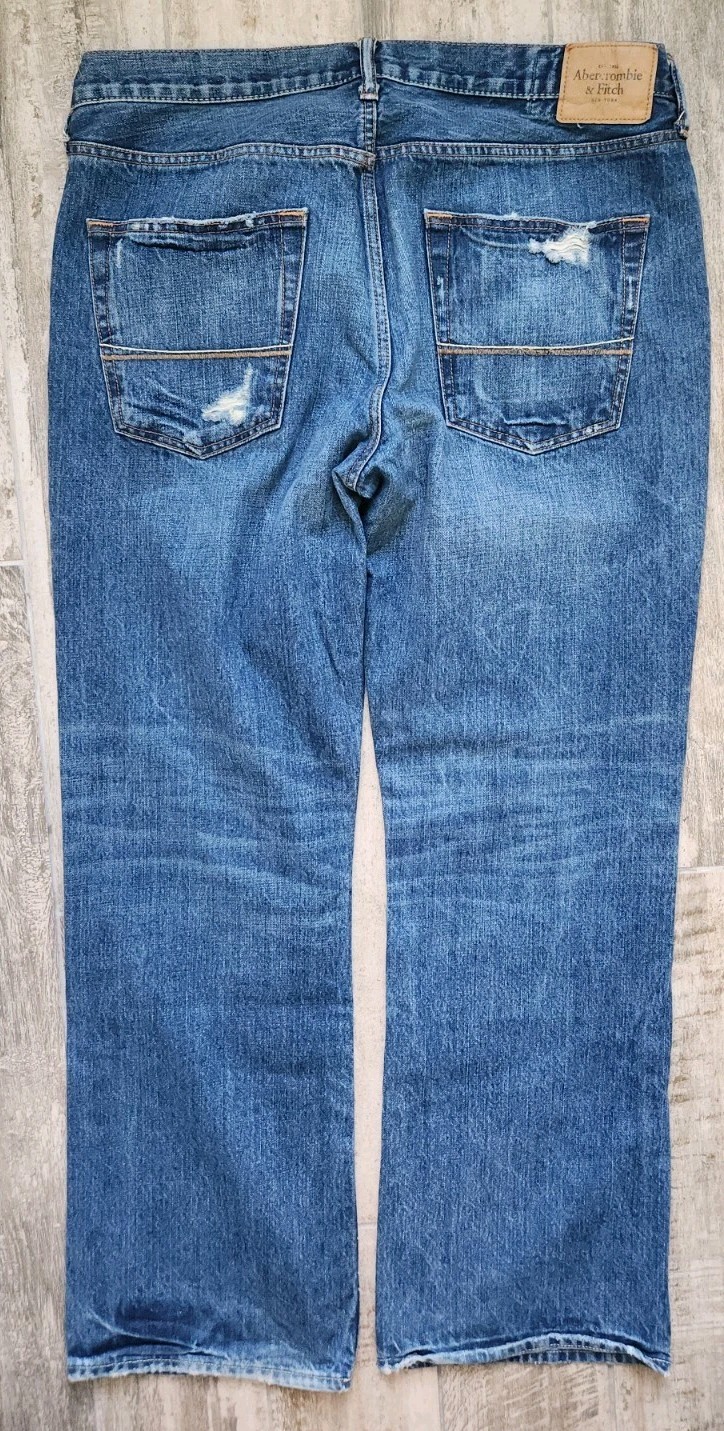 Abercrombie & Fitch Mens Kilburn Low Rise Boot Jean Sz W36 L32 Button Fly Y2K