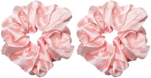 Oversized Satin Scrunchies for Women – 2 Pack Extra Large Hair Ties Accessories,
