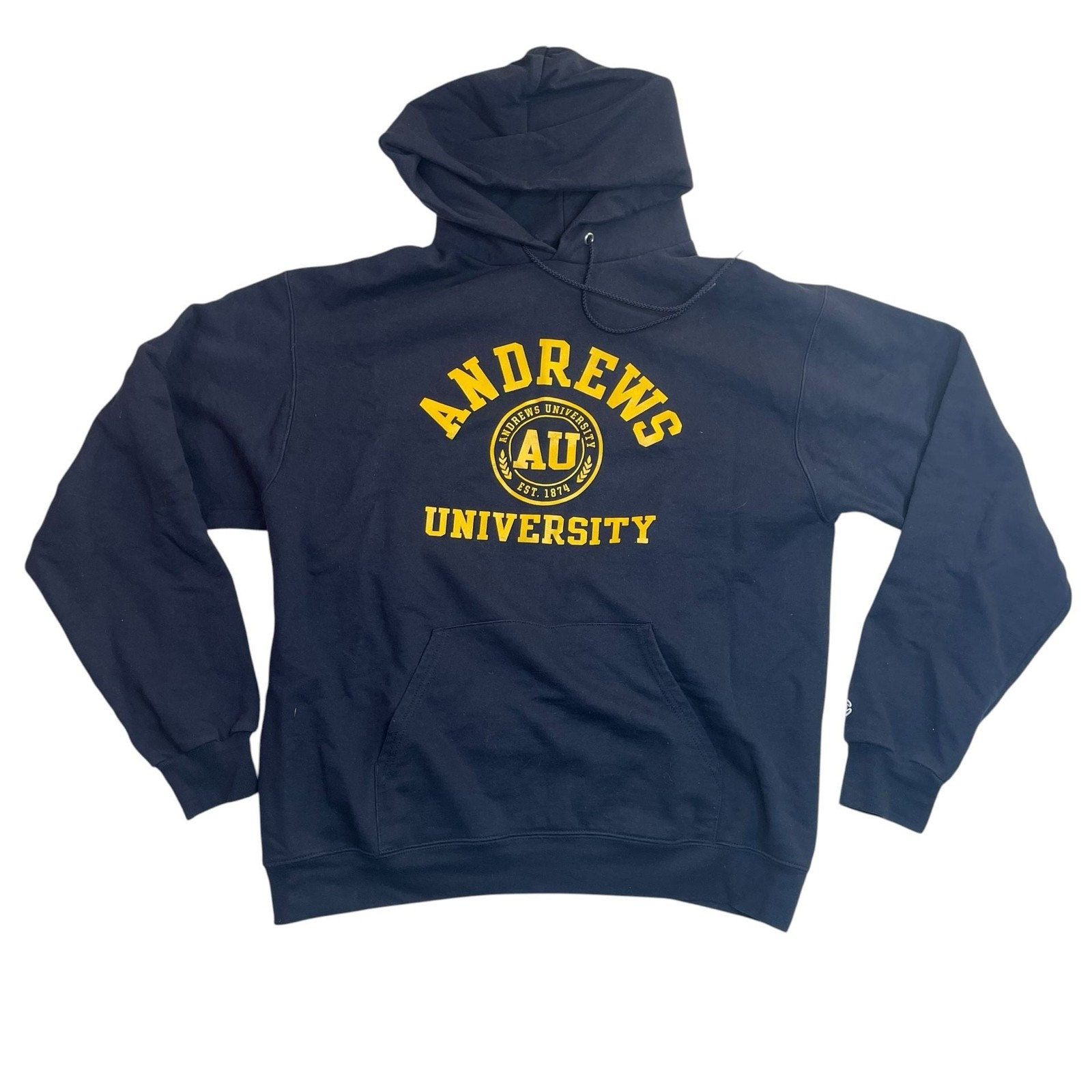 Champion Andrews University Hoodie Navy Blue Large