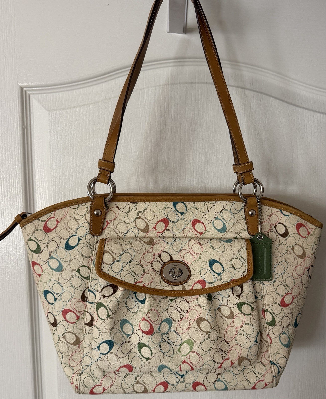 COACH Chelsea Leah Signature Tote Bag Rainbow #F15140