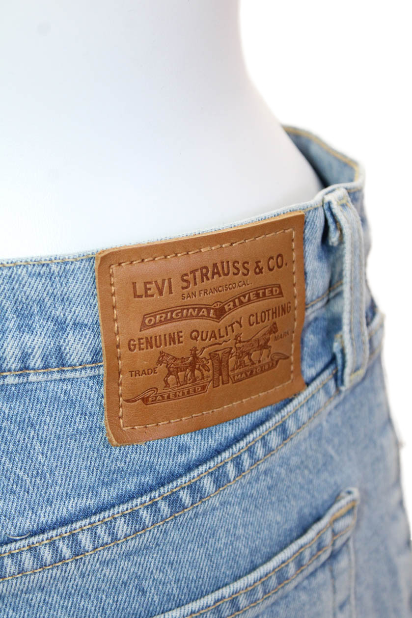 Levis Womens Cotton Denim Five Pocket Mid-Rise Straight Leg Jeans Blue Size 28