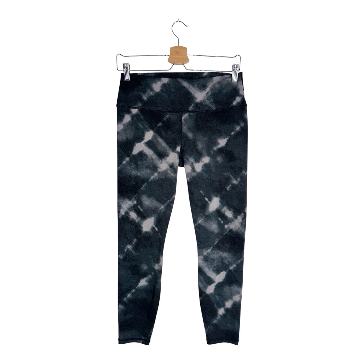 Varley Womens Century Leggings Black Gray Tie Dye Mid Rise 26” Ankle Active Sz L