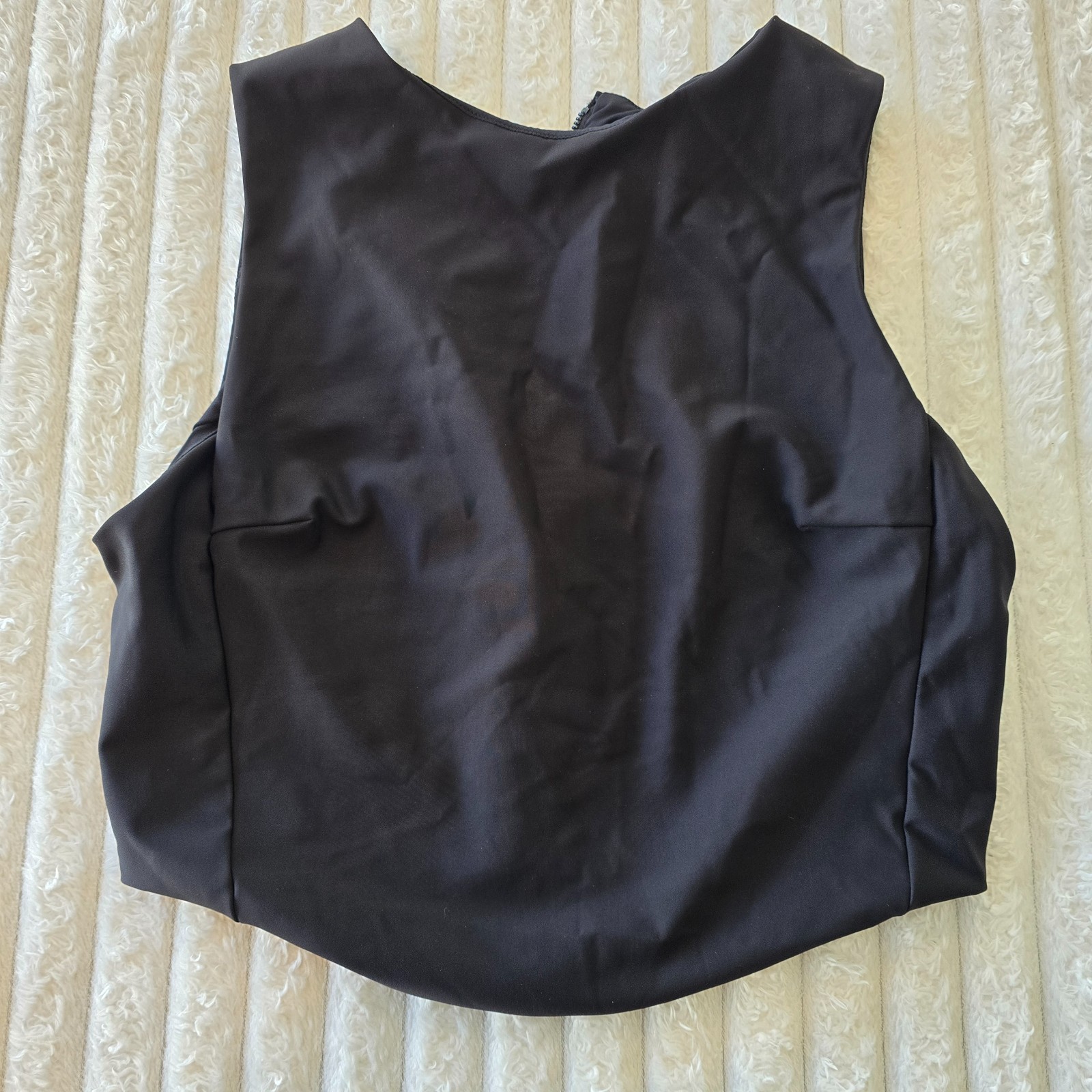 House of Harlow 1960 High Neck Top- Zip Crop Black Retro Goth Club Size 8