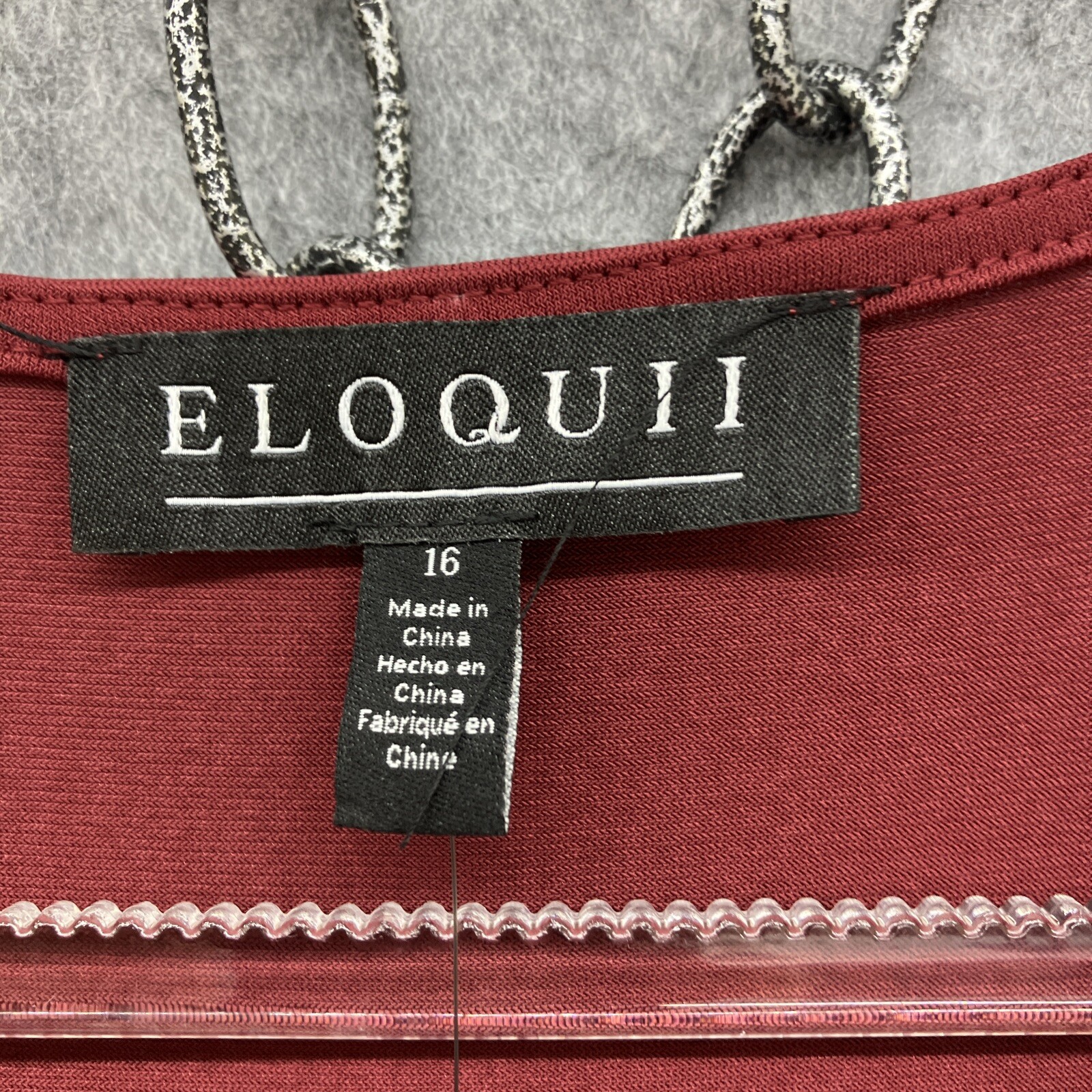 Eloquii Knot Front Pleated Midi Dress Womens 16 Burgundy Party Cruise NEW