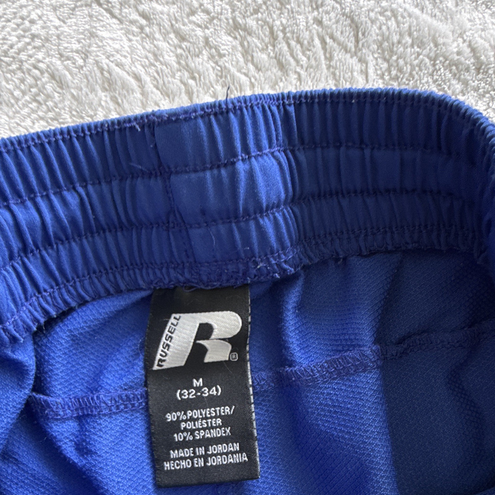 Russell Dri-Power 360 Men’s Blue Solid Athletic Shorts M 32-34 Drawstring