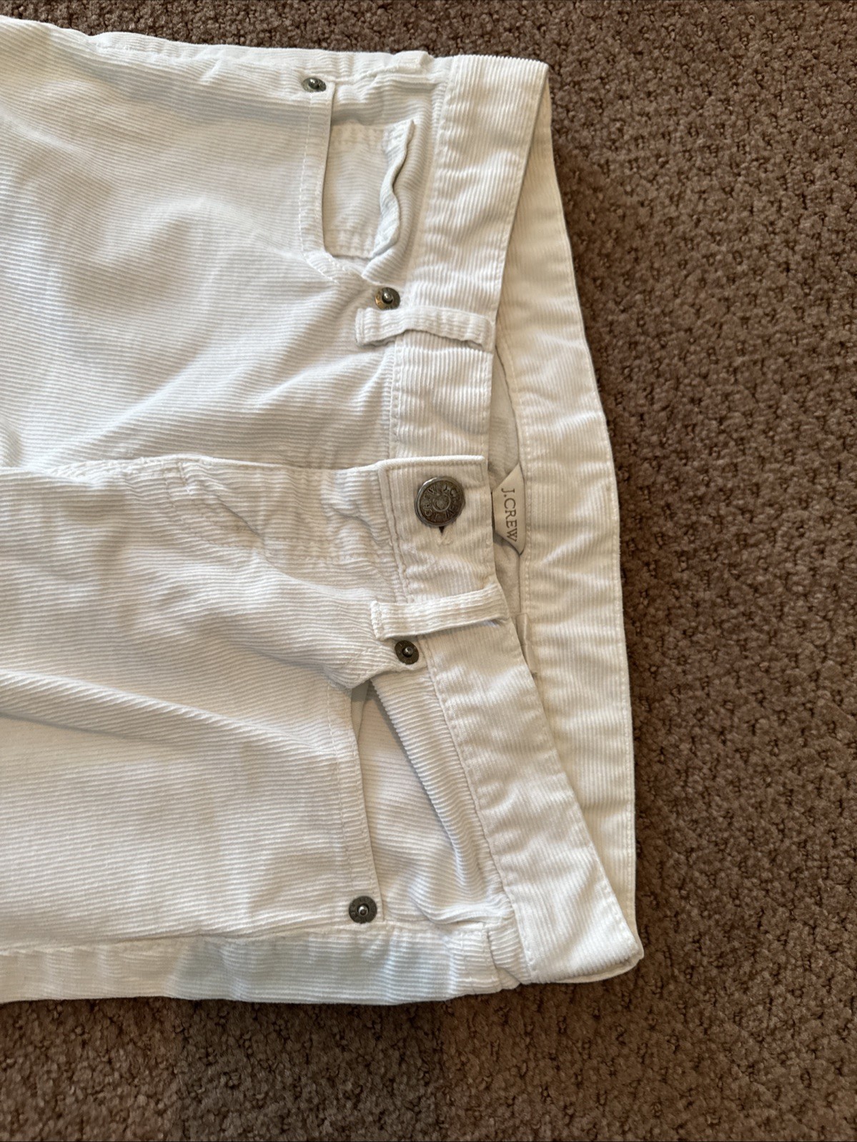 Pre-Owned Excellent Condition Size 25 J Crew White Corduroy Pants (1O)