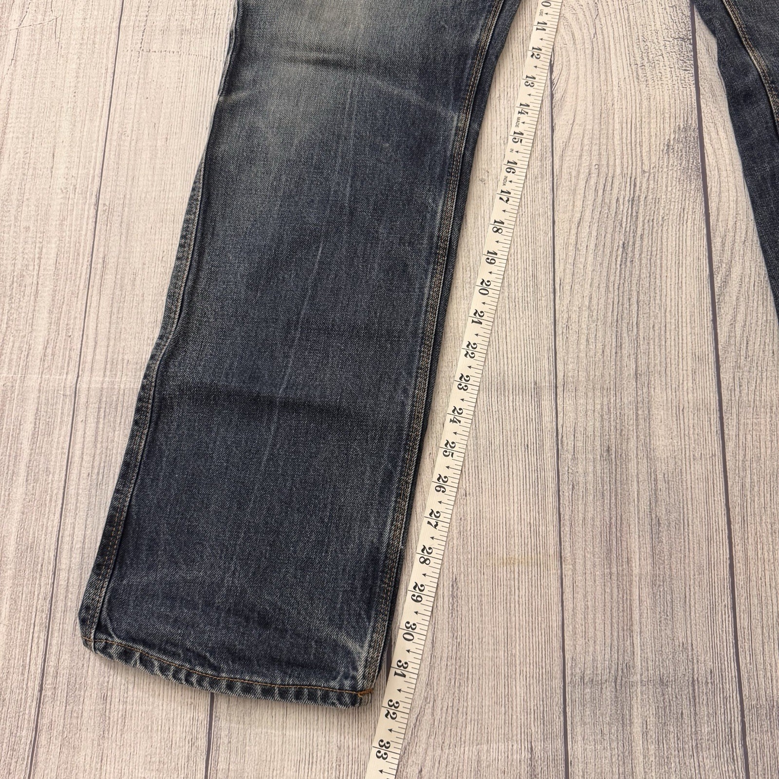 Acne Studios Max Raw Straight Leg Jeans Men 35×32 Blue Denim Made In Albania