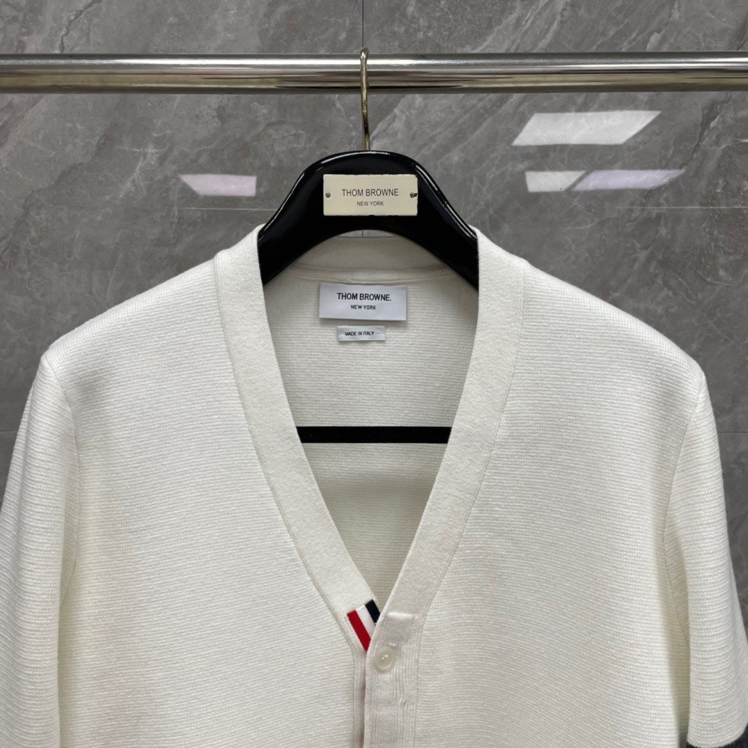 Thom Browne Men/womens Autumn Winter New Four Bars Striped Knitted Wool Cardigan