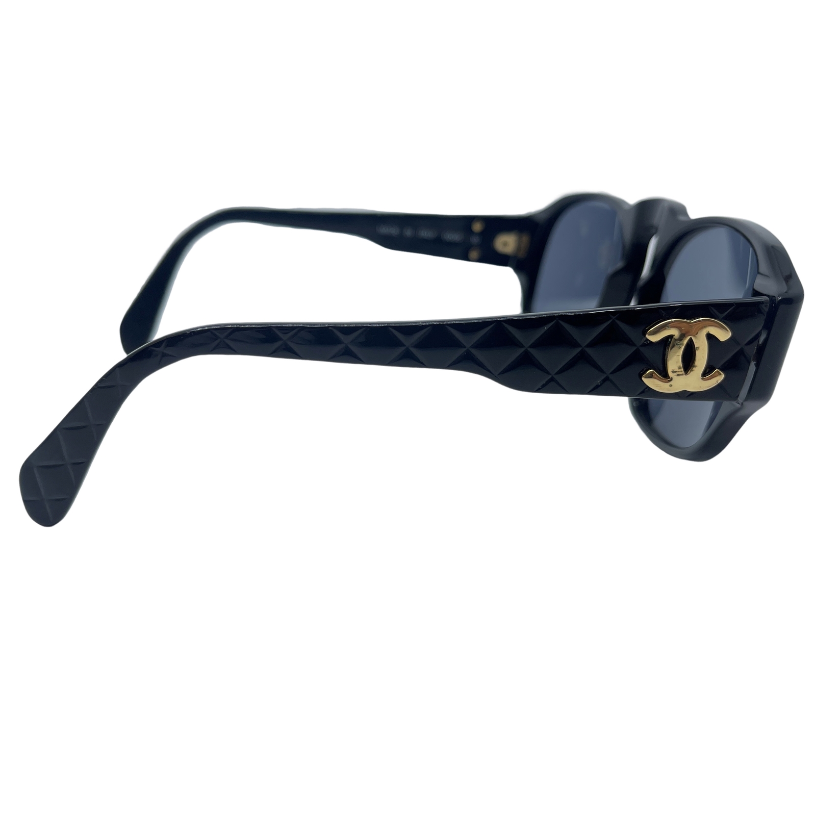 Authentic CHANEL Gold CC 0005 Sunglasses Black Jelly/Plastic #36635014