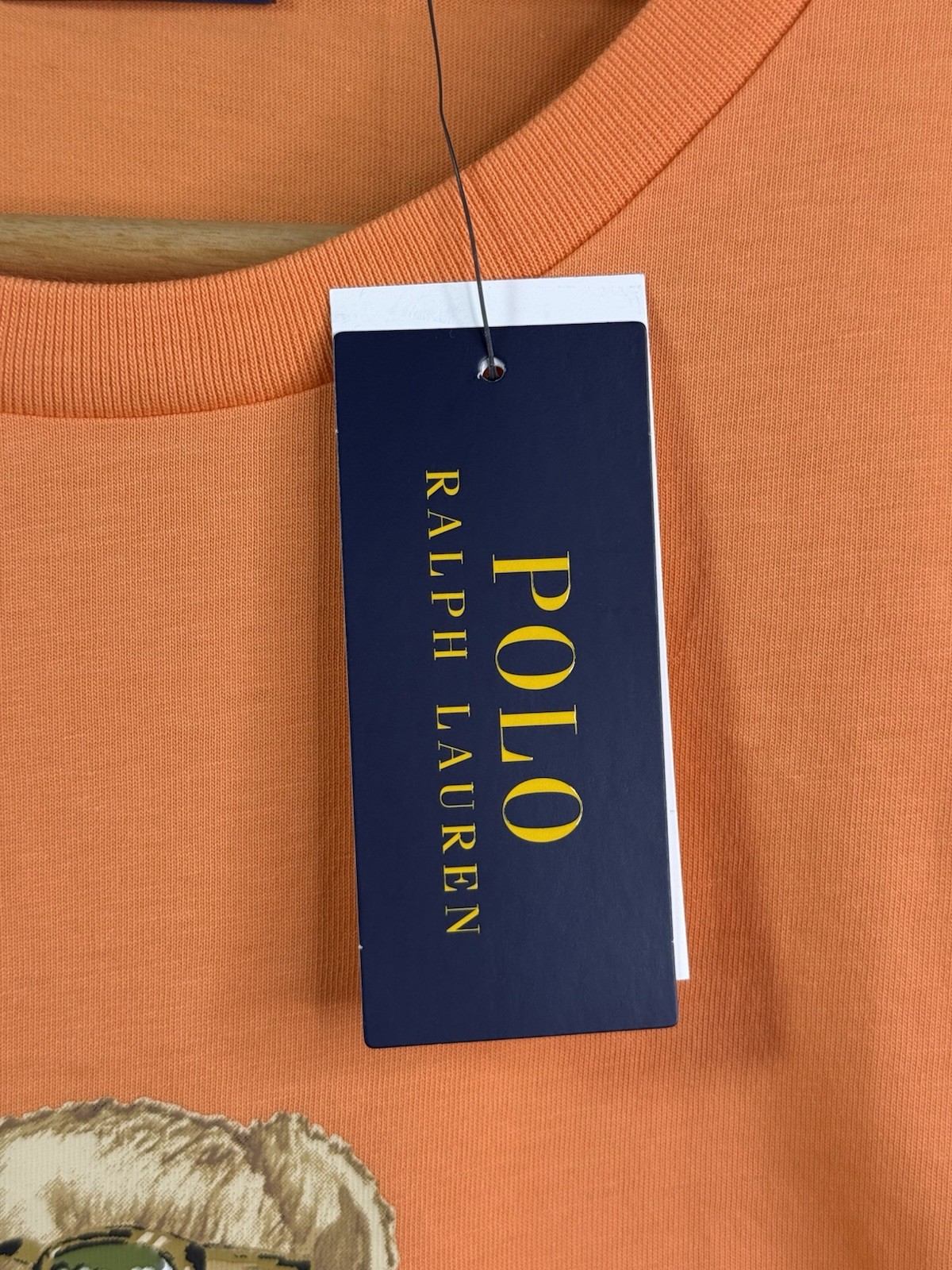 Polo Ralph Lauren Orange Classic Fit Polo Bear Short Sleeve T Shirt Men’s Large