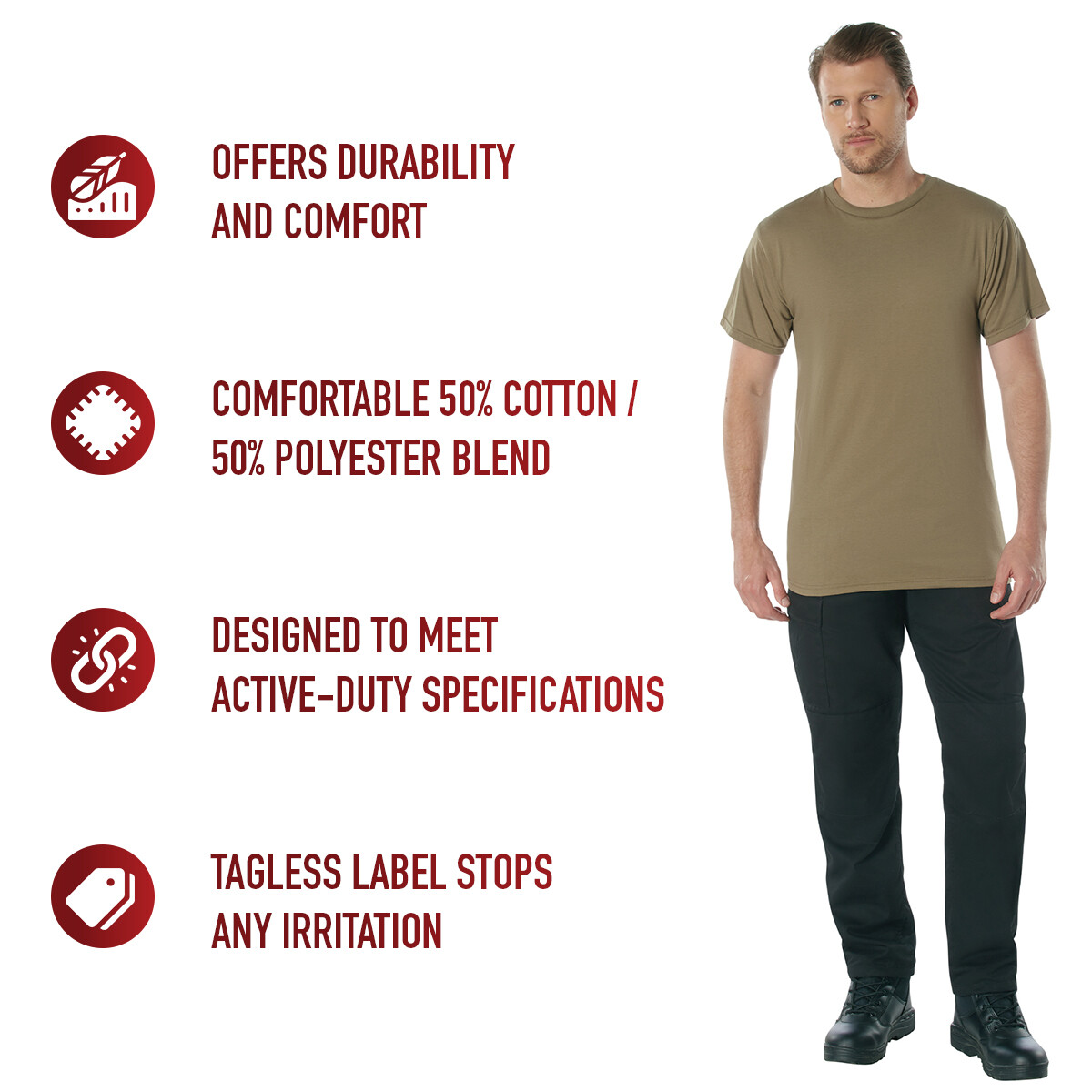 Men’s AR 670-1 Coyote Brown T-Shirt – Compliant w/ MultiCam & OCP Uniforms