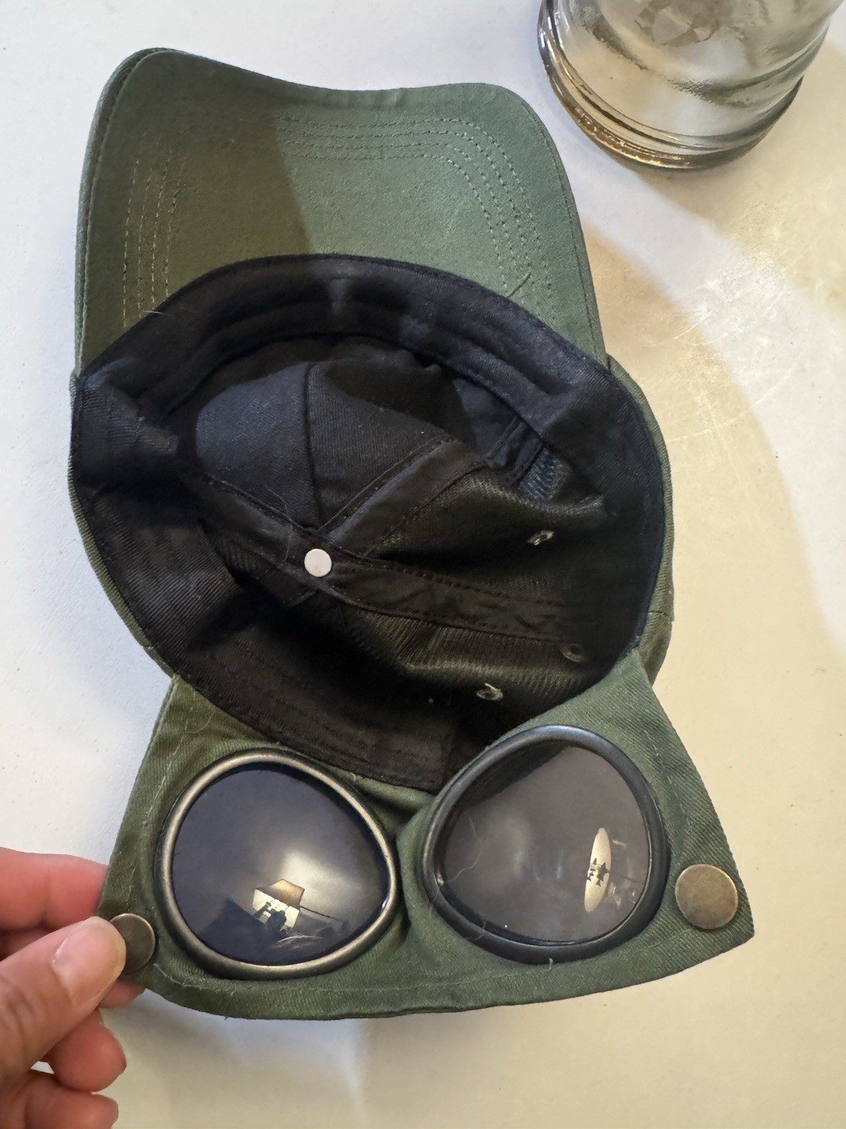 NEW Hand Made TMark Welder’s Hat LG Dark Lenses Six (6) Panels Ventilation Holes
