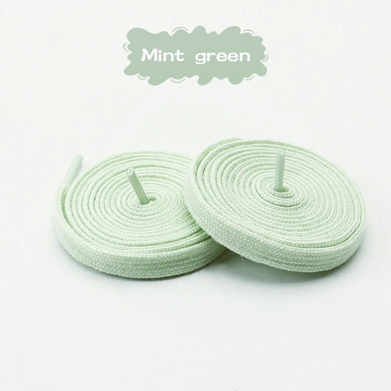 1 Pair Classic Pure Cotton Flat Shoelaces 0.8cm Width Sports Canvas Laces for Me