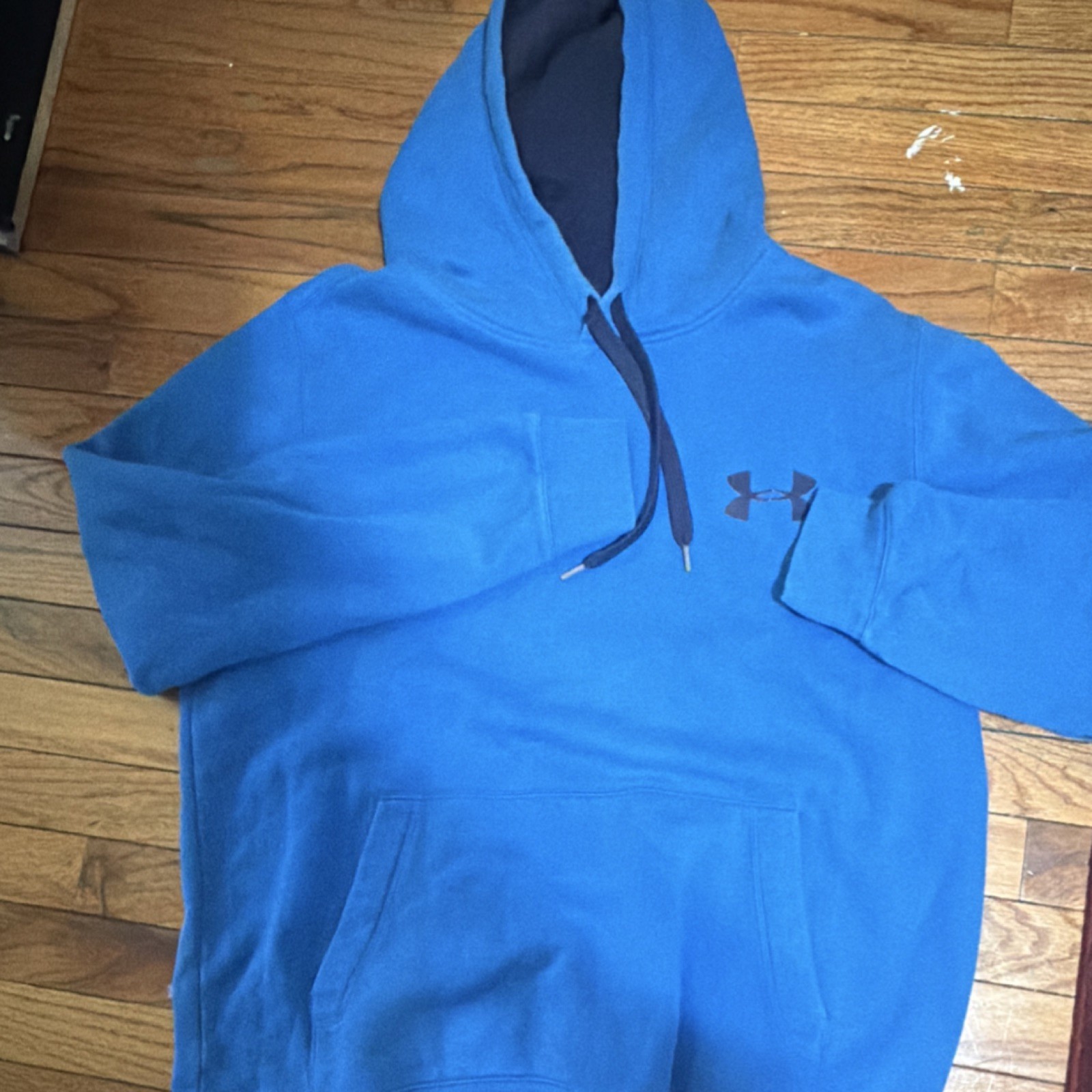Under Armour ColdGear Men’s Blue Solid Pullover Fleece Hoodie Pocket LG/G