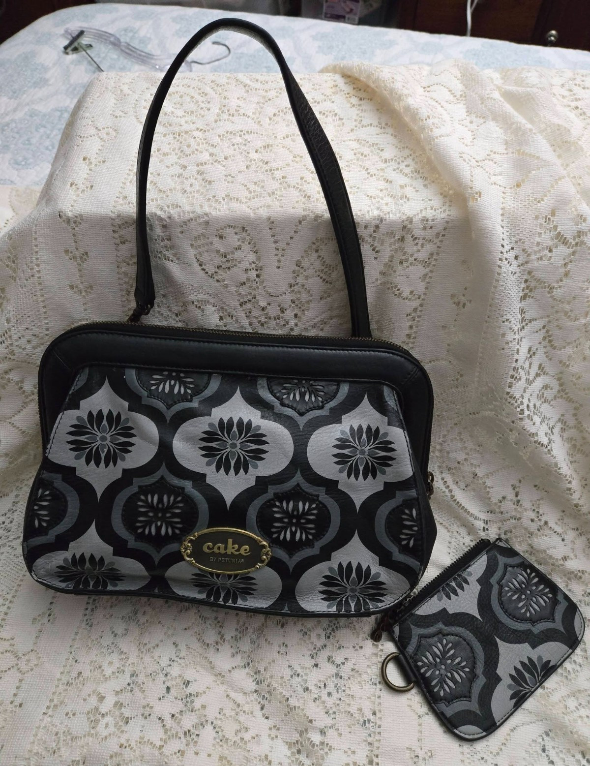 Petunia Pickle Bottom Clutch Purse Bag Blackout Fondant Cake Cameo Black