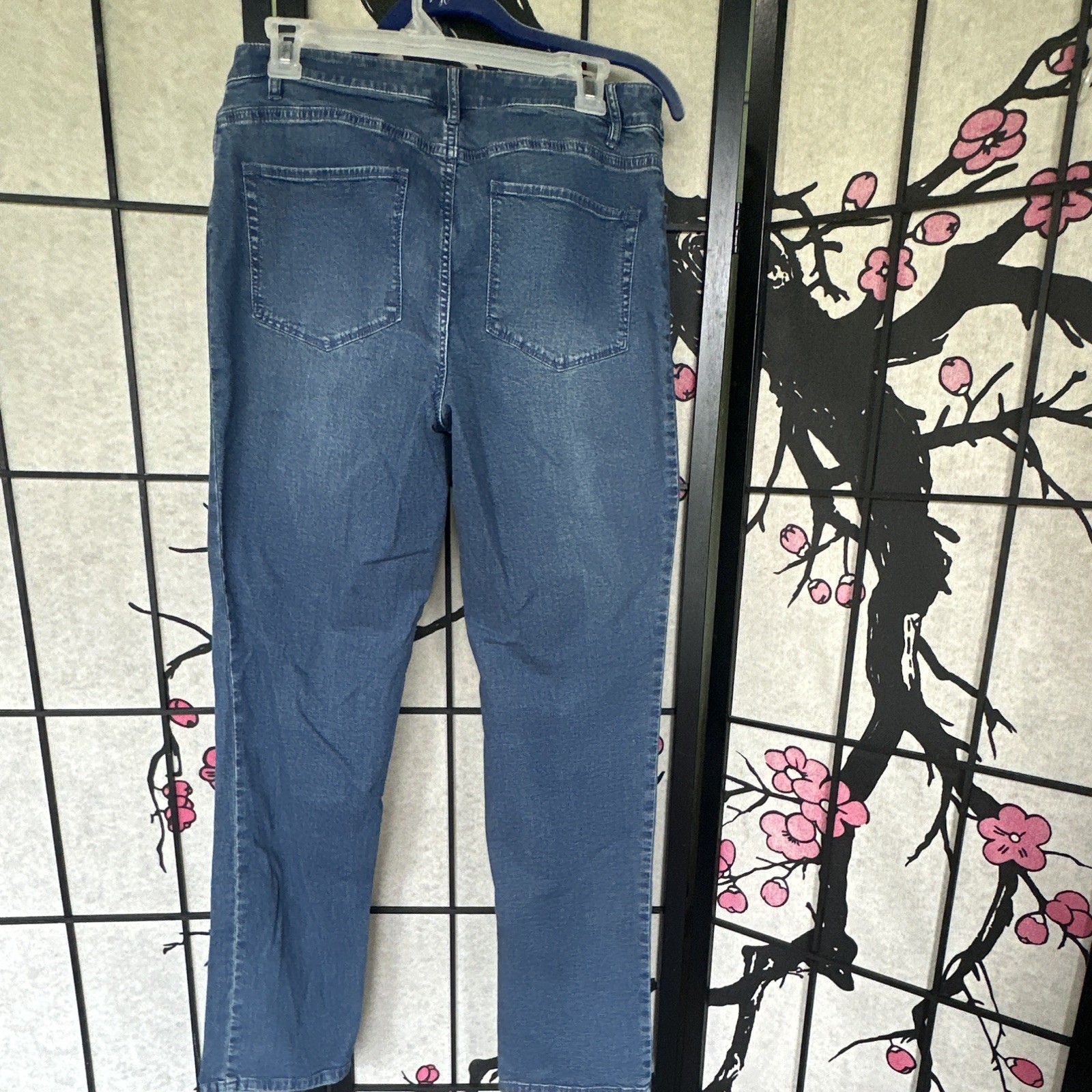 J. Jill Women’s Tried & True Straight Leg Medium Wash Blue Denim Button 5-Pocket