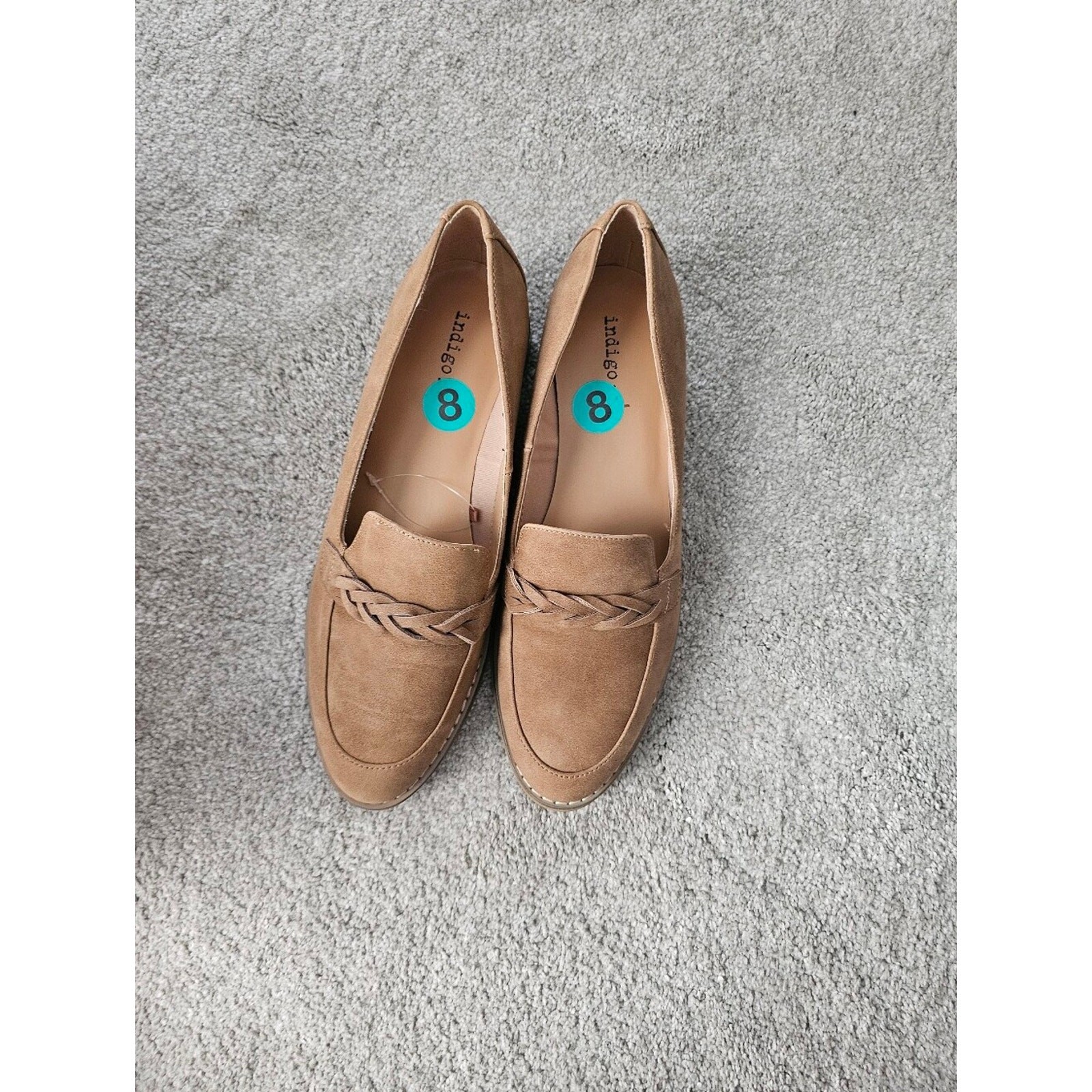 Indigo Braided Brown Loafers Size 8
