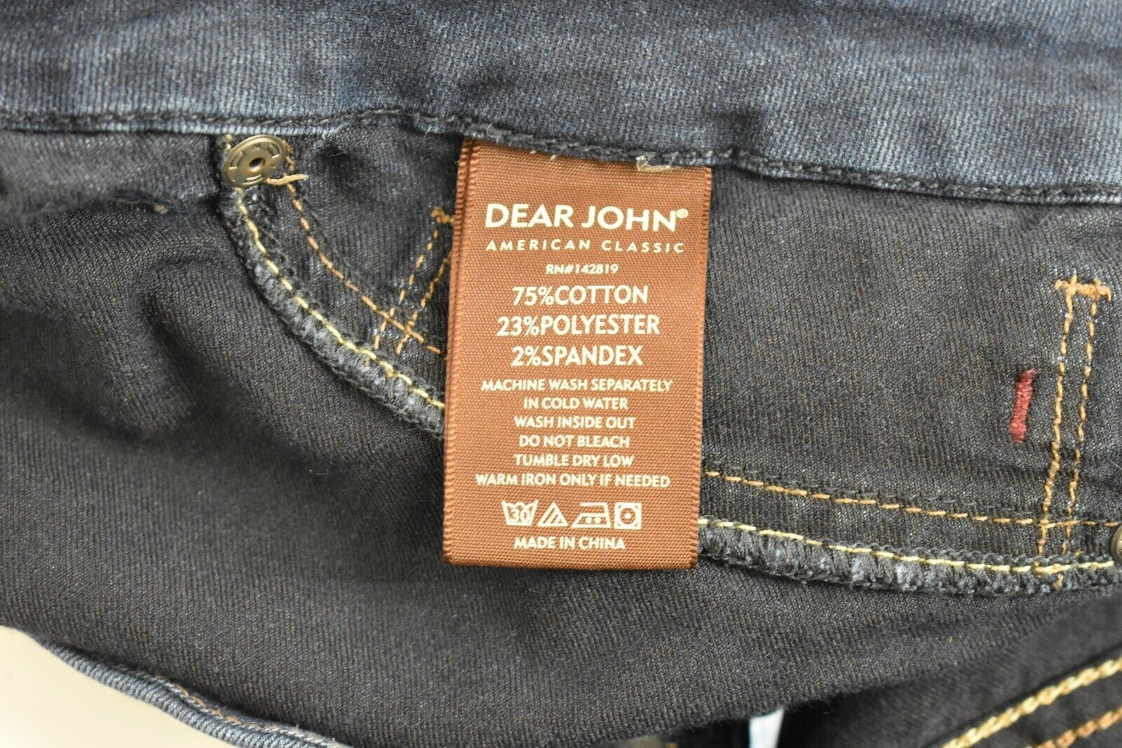 Dear John Womens Dark Denim Jeans Zip Fly Metro Jegging Cotton Stretch Sz 32