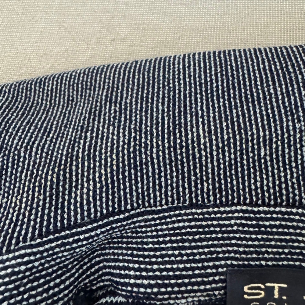 St. John Collection Blue Striped Zip Up Jacket Medium