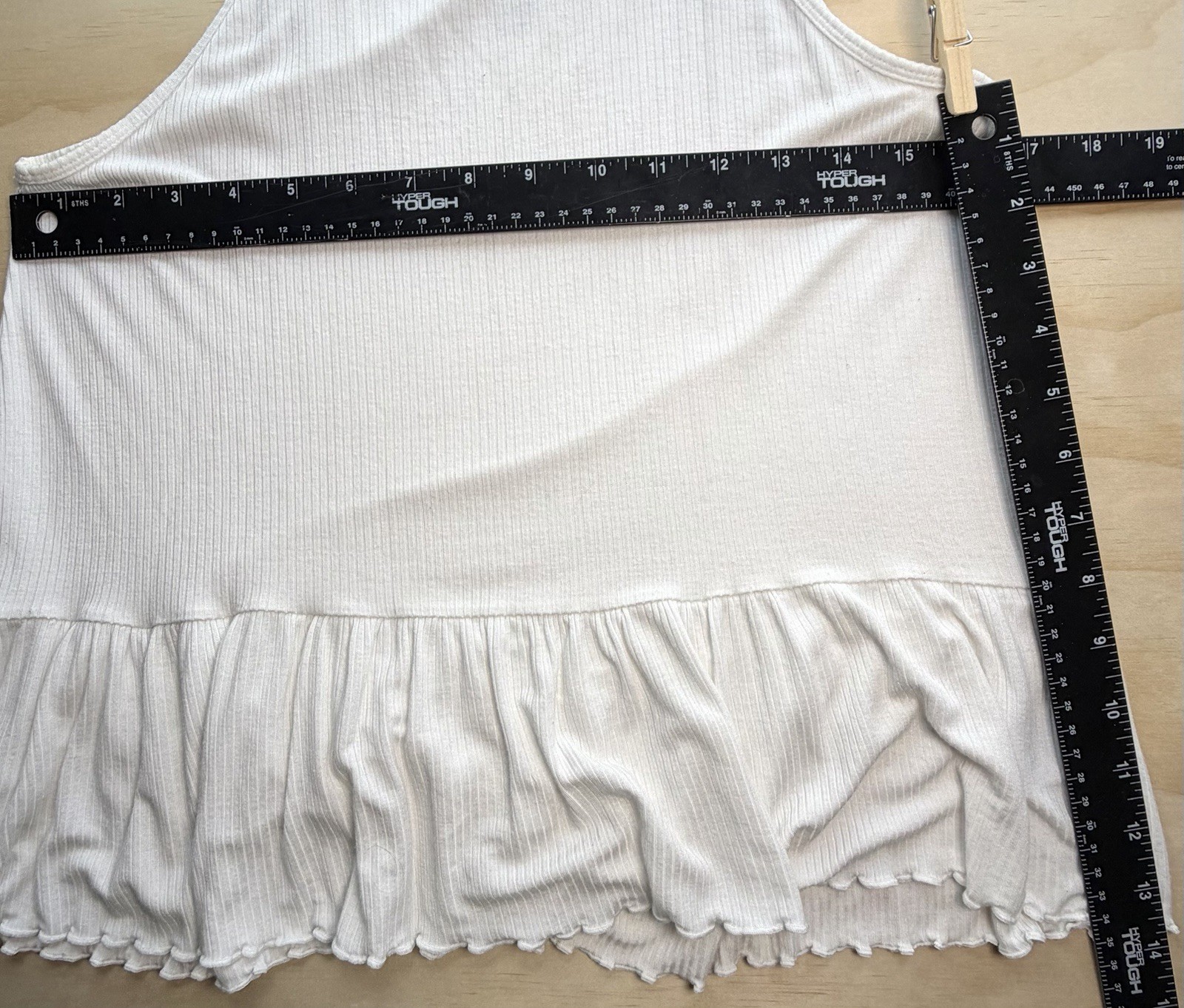 American Eagle Soft & Sexy Ribbed Peplum Tank Top M White Cami Cottagecore